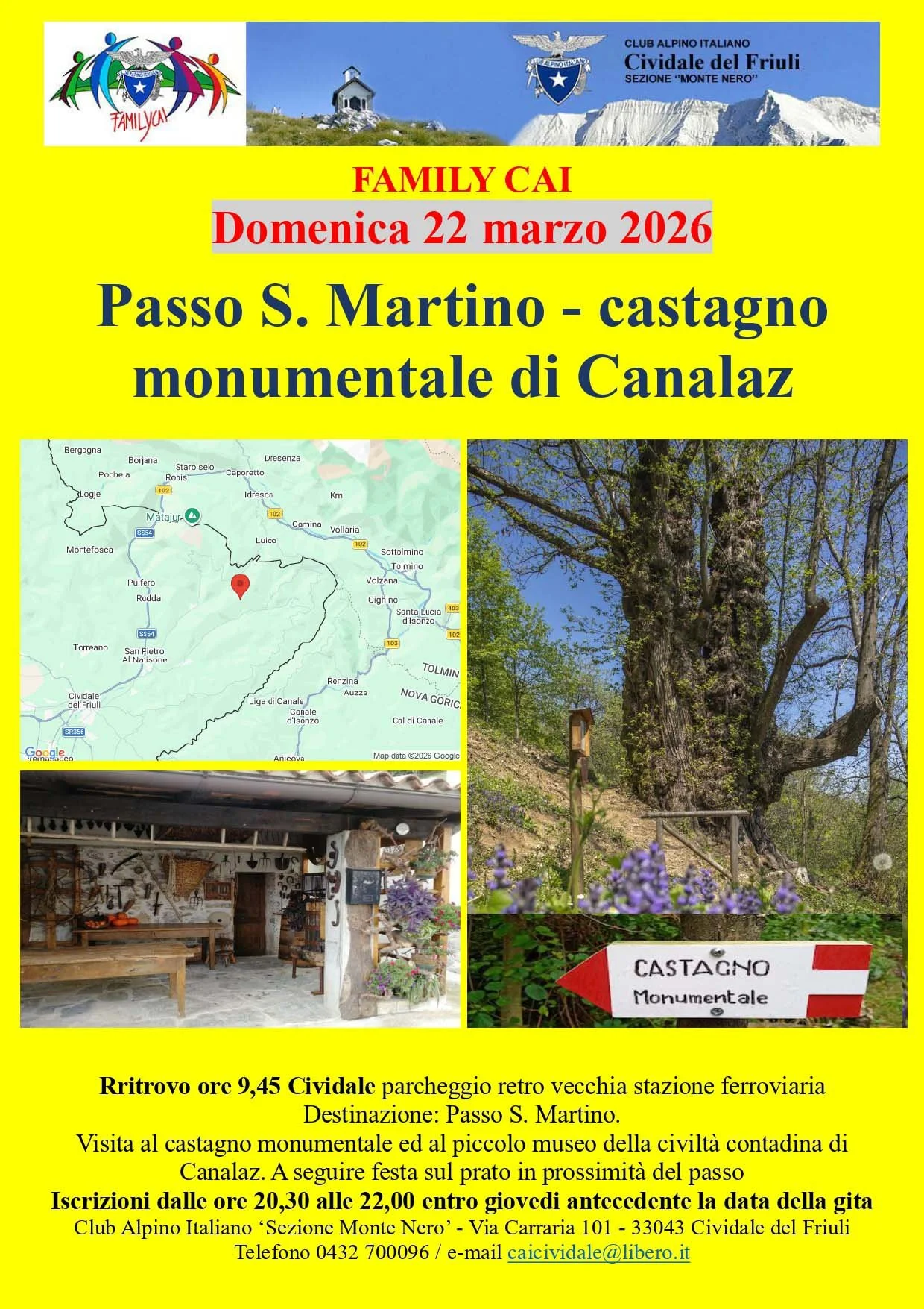 FAMILY CAI: Passo S. Martino - castagno monumentale di Canalaz