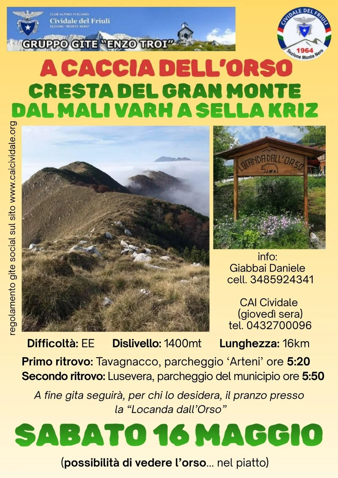 Cresta del Gran Monte dal Mali Varh a Sella Kriz  Prealpi Giulie