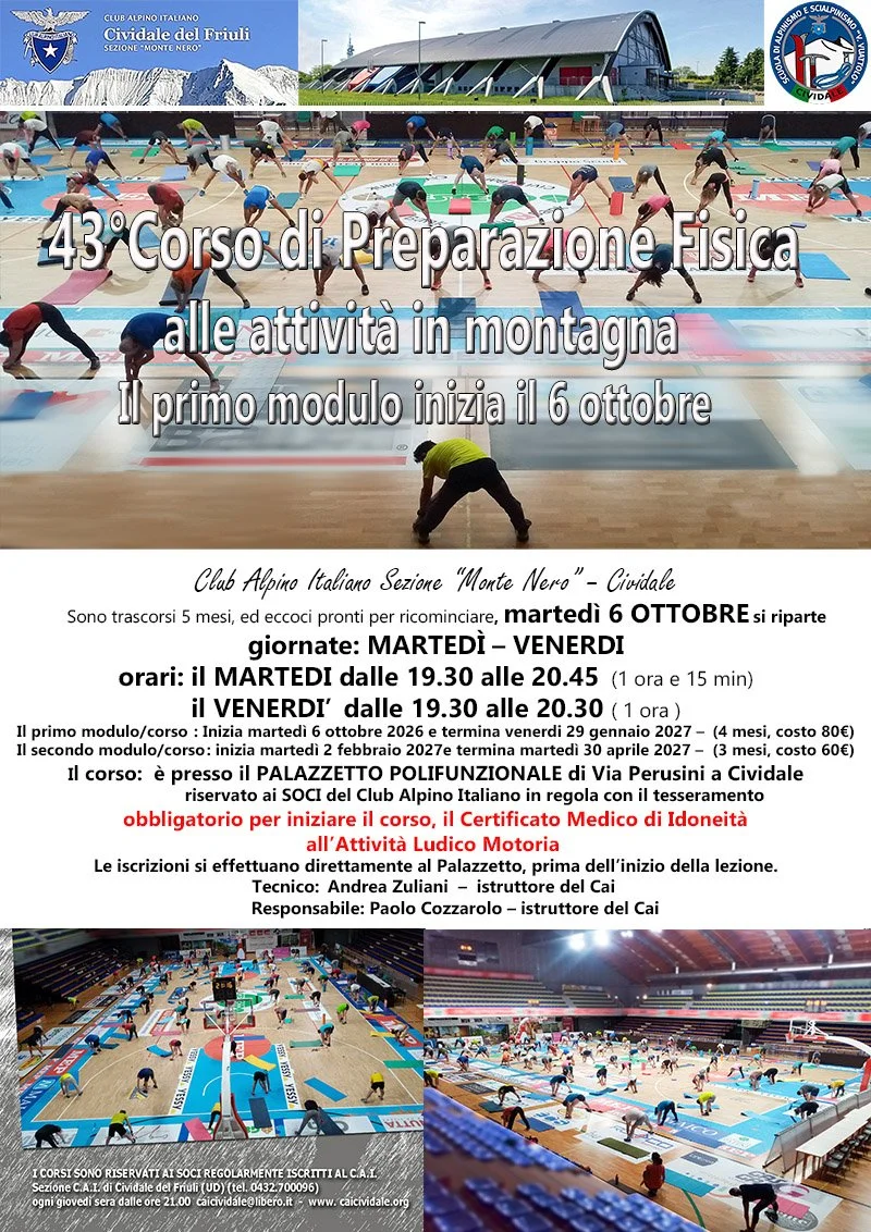 43° Corso di Preparazione Fisica alle attività in montagna