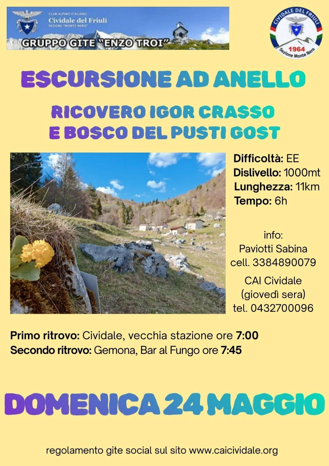 Escursione ad anello - Ricovero Igor Crasso e  bosco del Pusti Gost