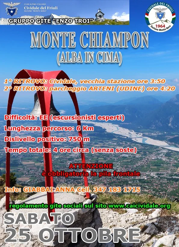MONTE CHIAMPON (ALBA IN CIMA) — CAI Sez. Monte Nero - Cividale del Friuli