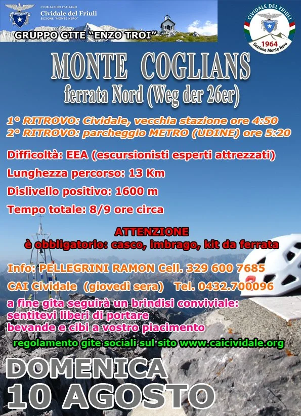 Monte Coglians(EEA) — CAI Sez. Monte Nero - Cividale del Friuli