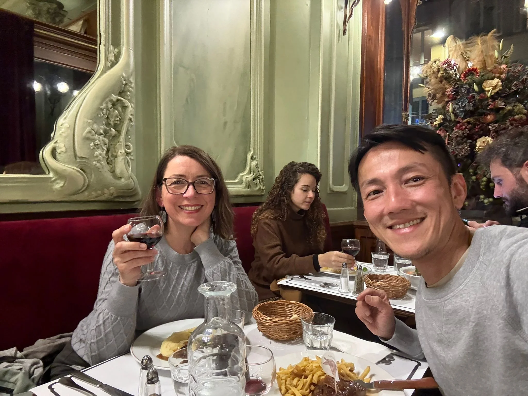 Alvin and Daniela our Paris regular, enjoying Chez Julien - 2025