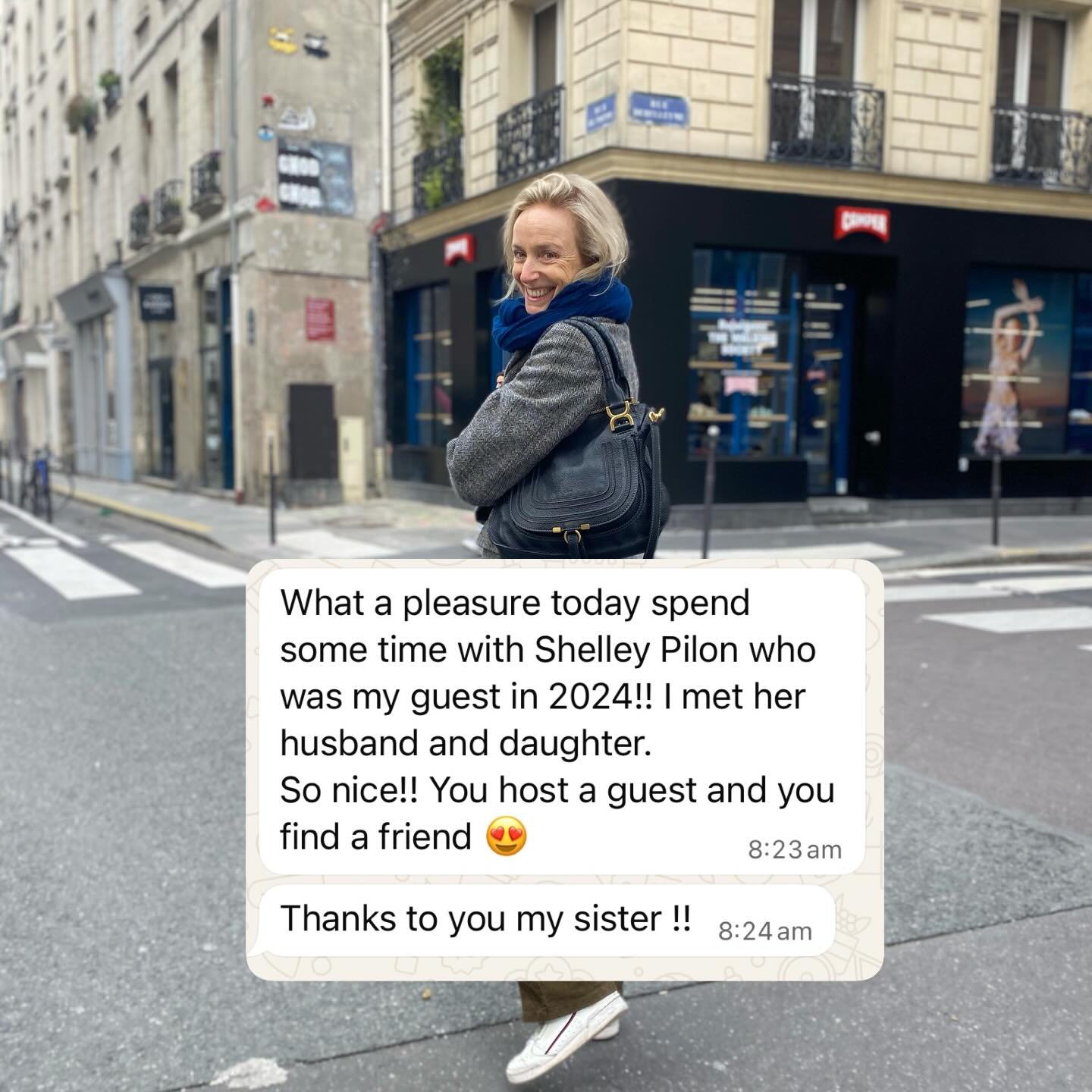 &quot;You host a guest and find a friend&quot; What a text to receive from my Paris B&amp;B hostess Antonella today, my heart exploded! Anton met up with Shellie a return guest, they remained in contact &amp; met up again in Paris!! Yaaaay!!! 

I'm s
