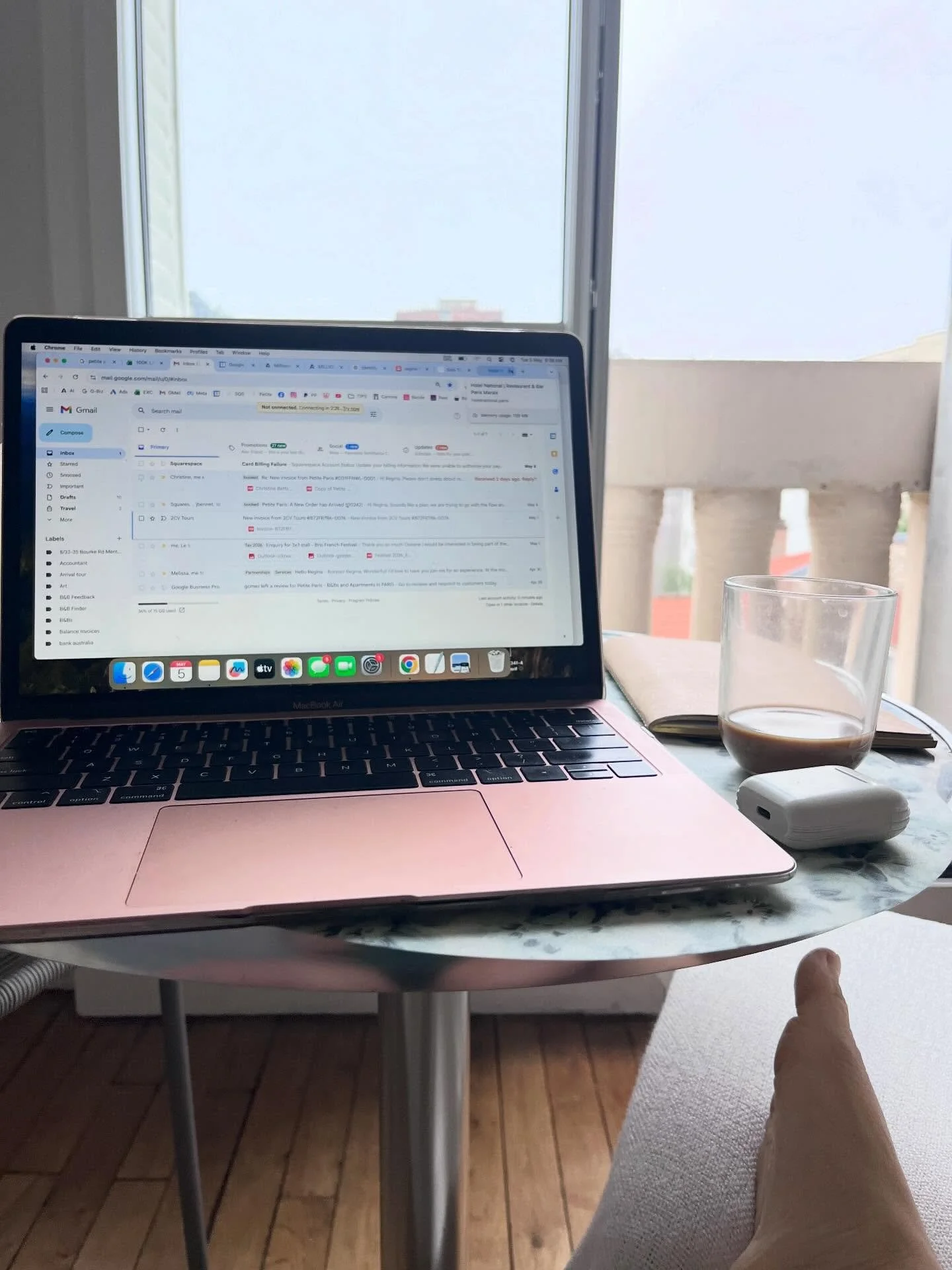And some (ok most) mornings just look a little simple even here in Paris. no fancy looking matcha moment, no flowers, no romanticising life or a parisian romance, just me sitting on the edge of my bed because it gives me the best height for my back, 
