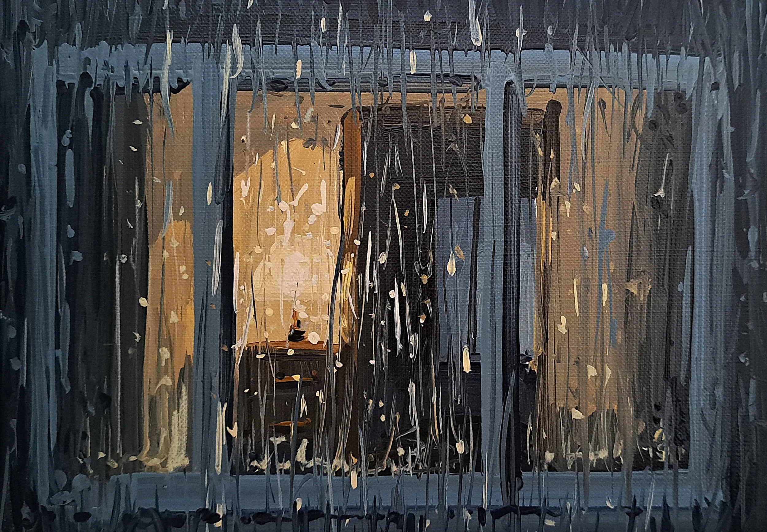 the rain, 15cm x 21cm, oil on paper, 2025