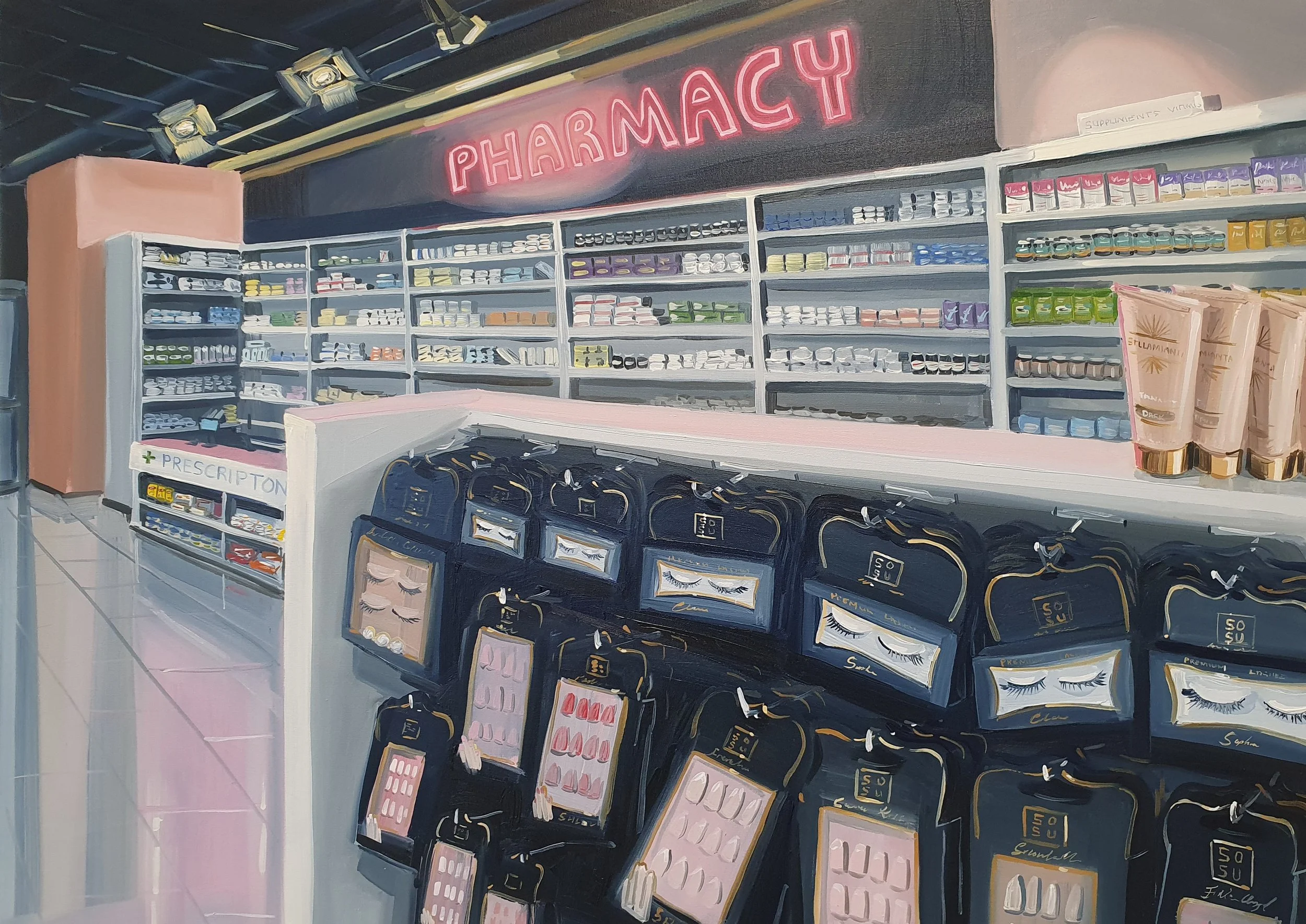 PHARMACY, 50cm x 70cm, oil on canvas, 2021