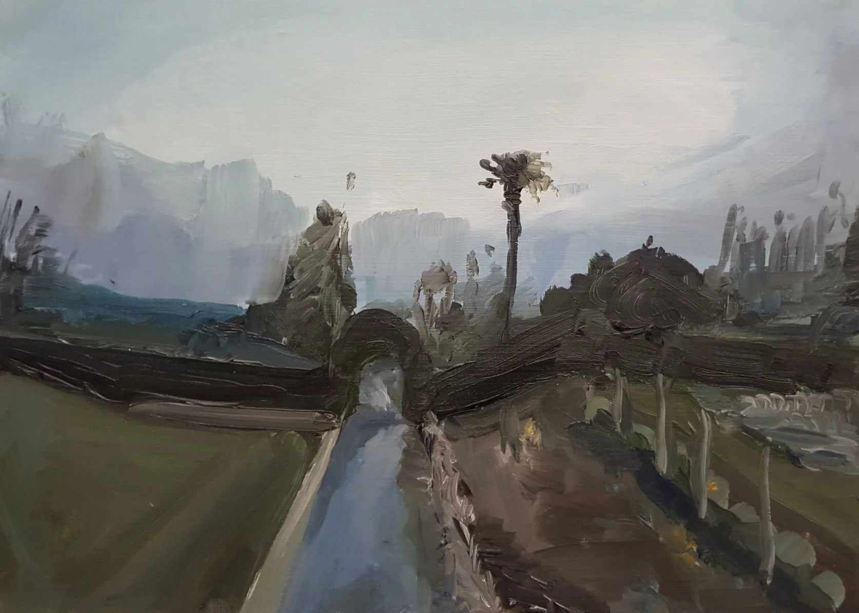 5:48pm, 21cm x 29cm, oil on paper, 2016 - Lismore Castle Collection