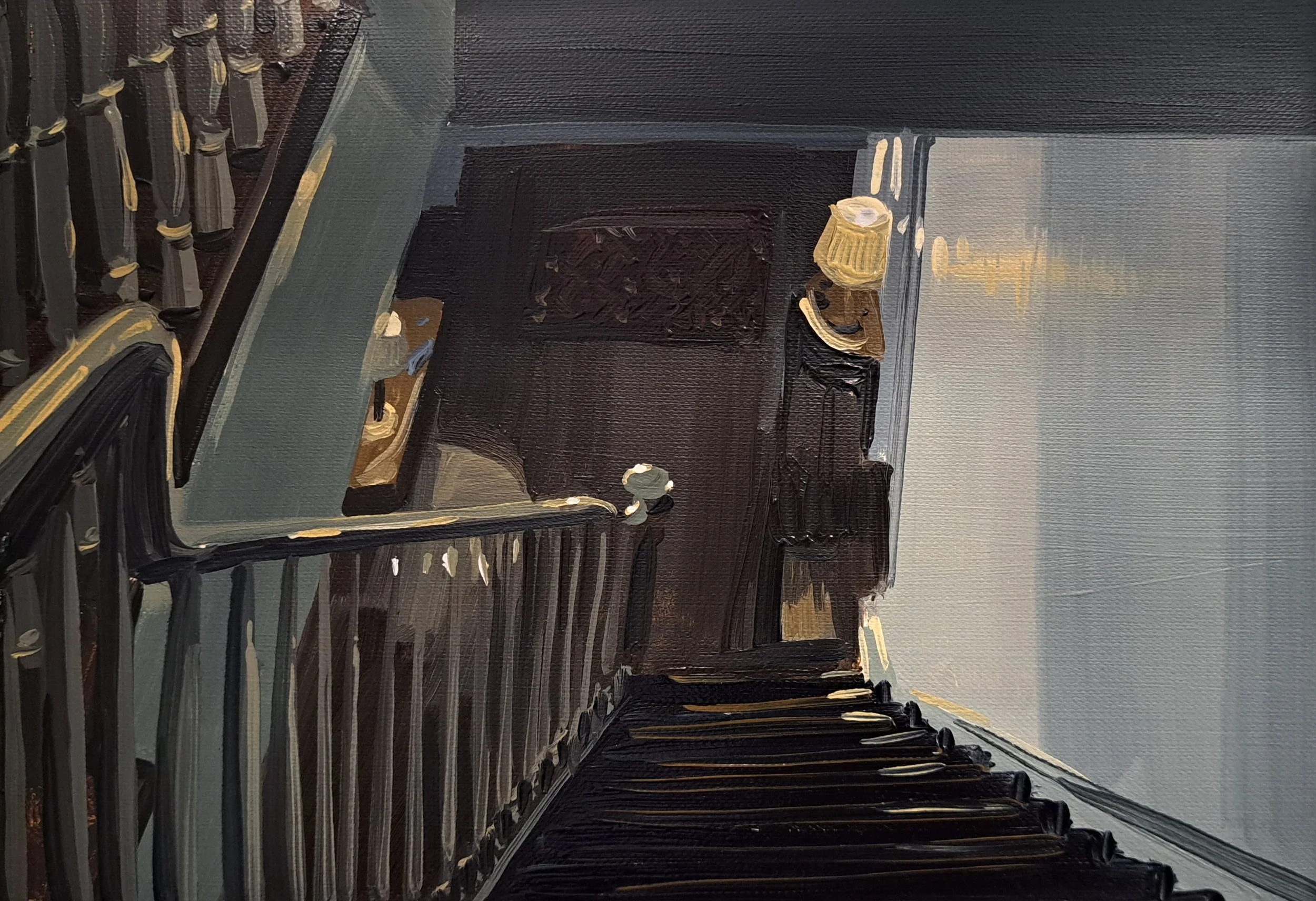 the stairs, 15cm x 21cm, oil on paper, 2025