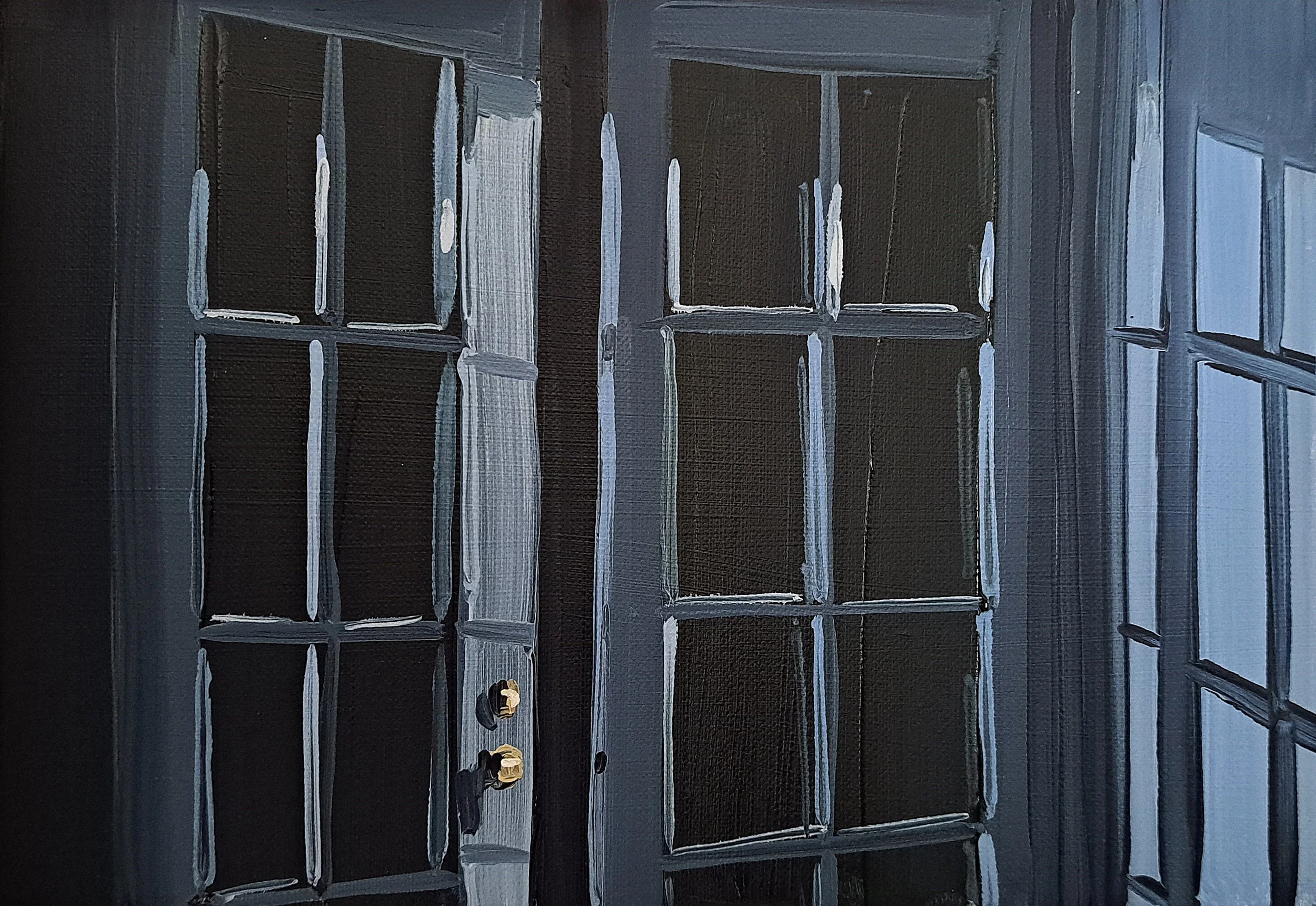 patio door, 15cm x 21cm, oil on paper, 2025