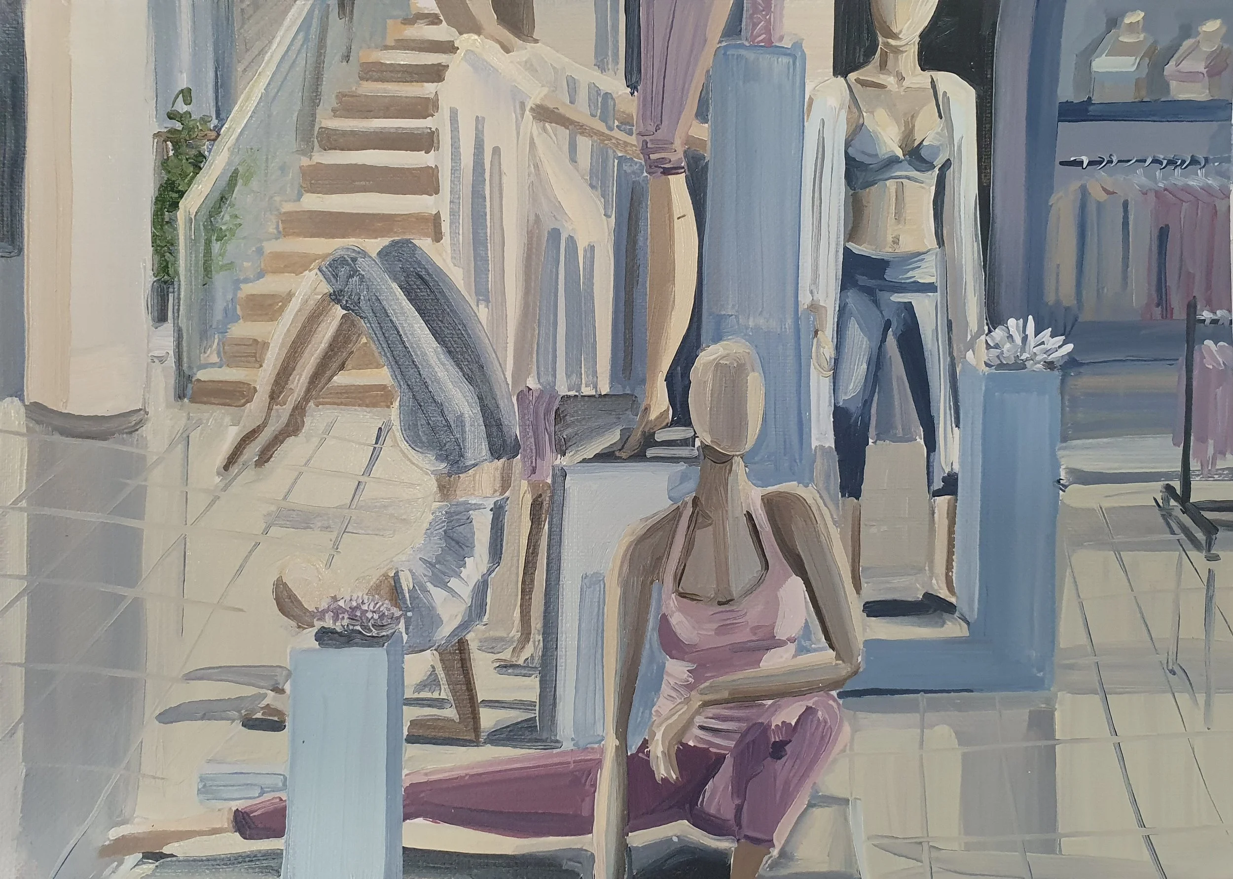 Mannequin pose 5, 15cm x 21cm, oil on paper, 2021 - private collection