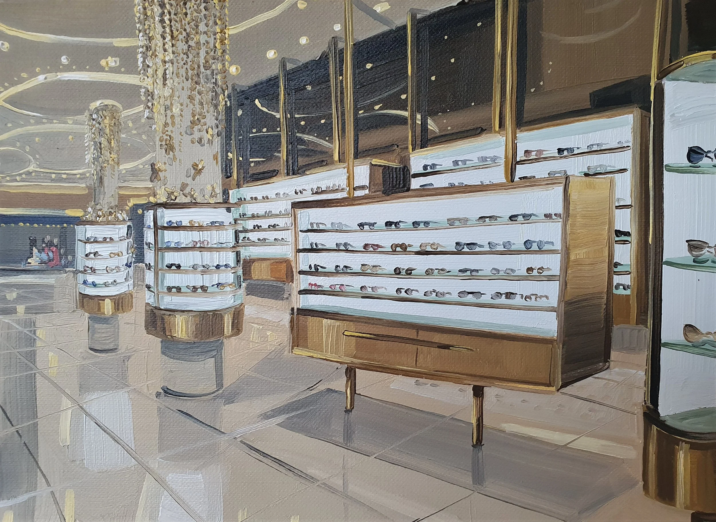 Sunglasses Study, 15cm x 21cm, oil on paper, 2021 - private collection