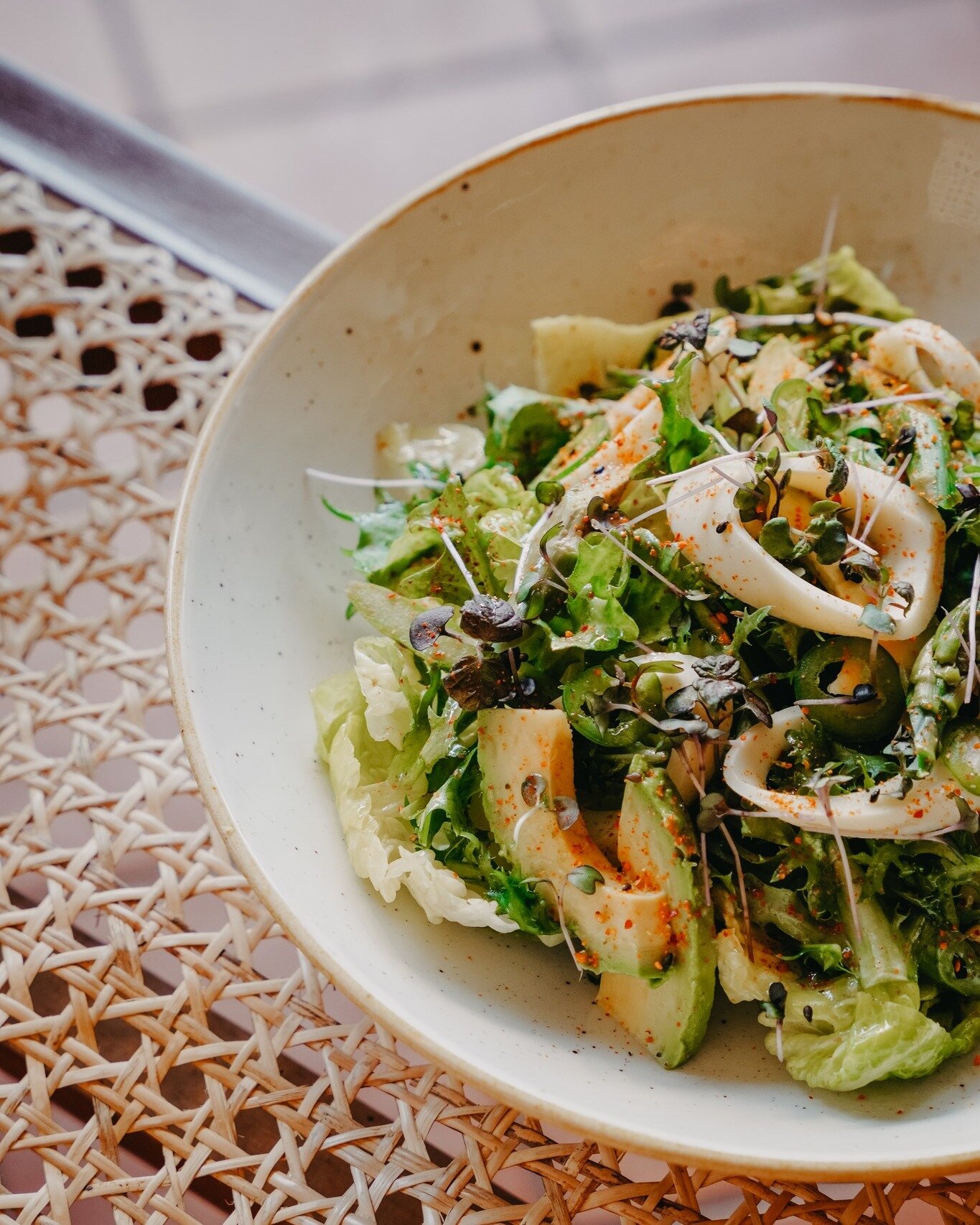 Palm Hearts, Fris&eacute;e, Chicory, and Baby Gem - California Salad done the right way. 🙌🏼