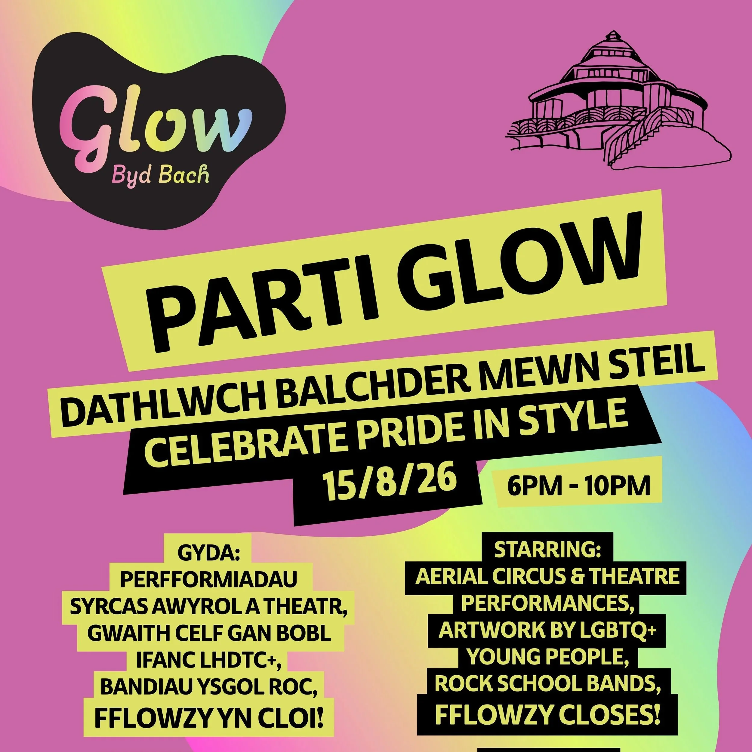 a details from the Parti Glow poster advertising the event on 15 Aug 2026
