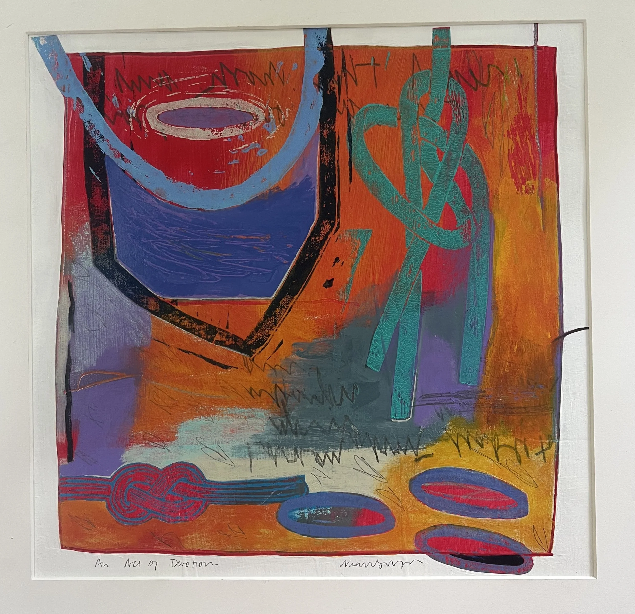 13.5 x 13.5 in, 
Acrylic on paper,
$650.00