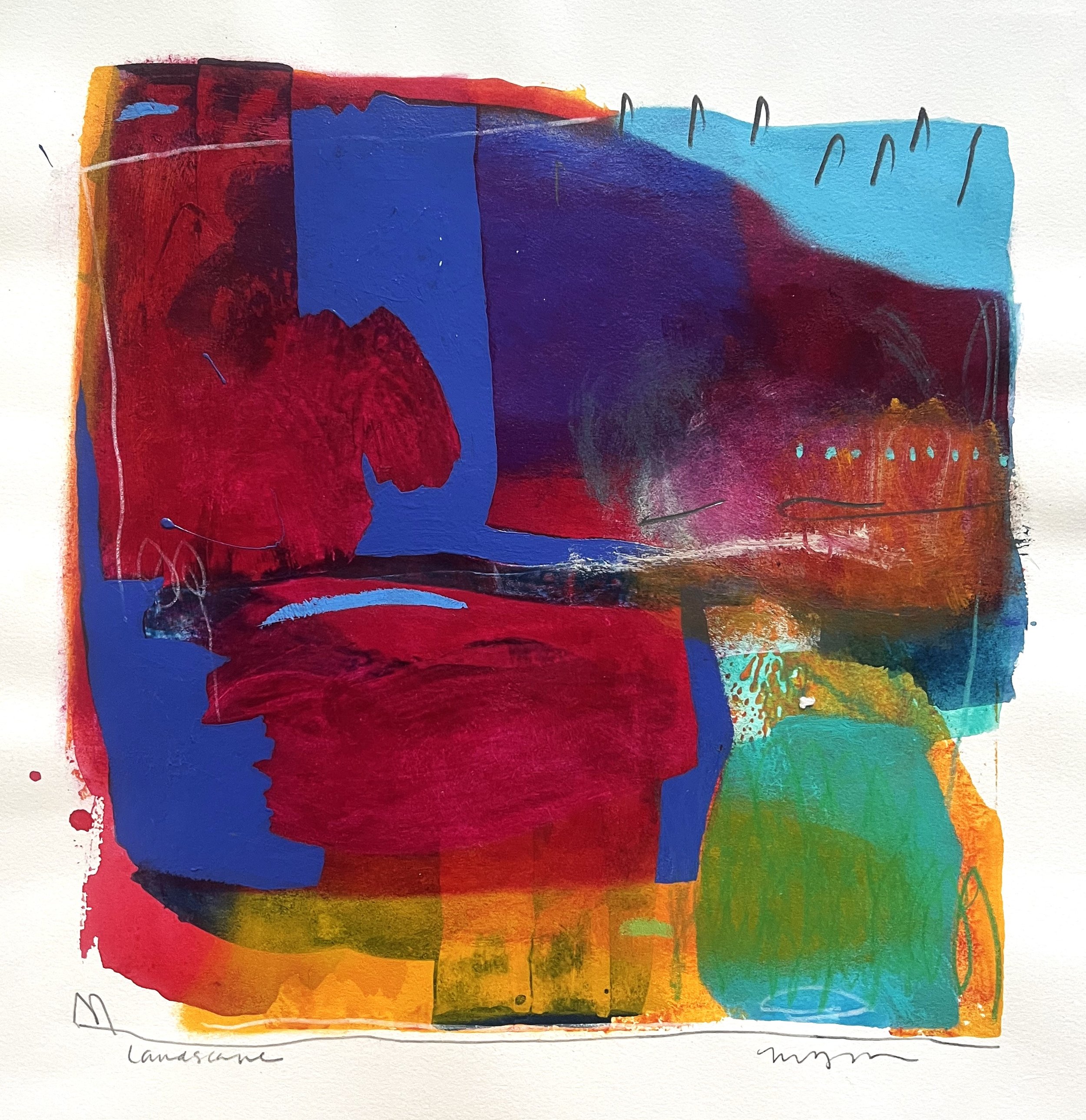 13.5 x 13.5 in, Acrylic on paper, $650.00