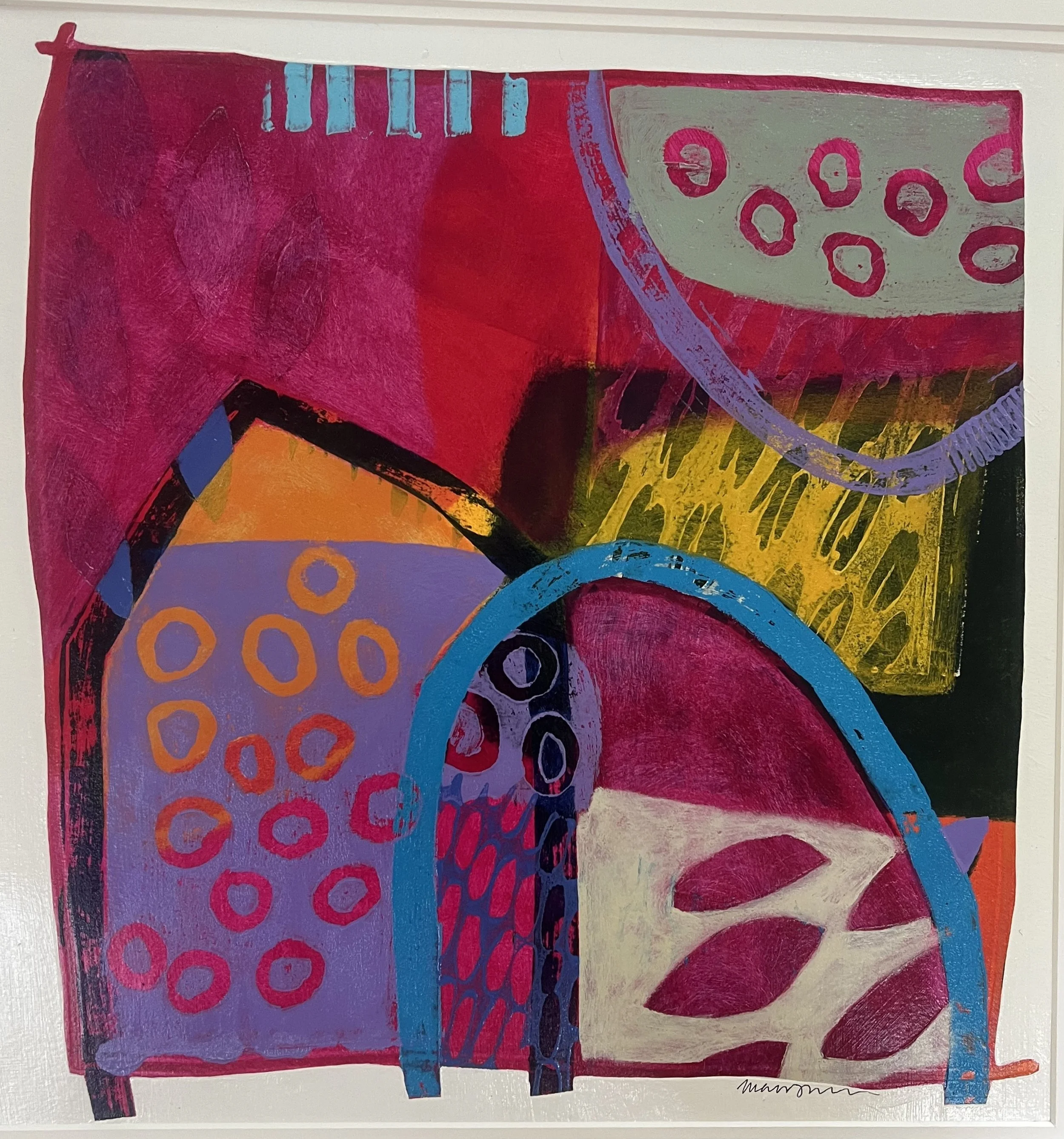 13.5 x 13.5 in, 
Acrylic on paper,
$650.00