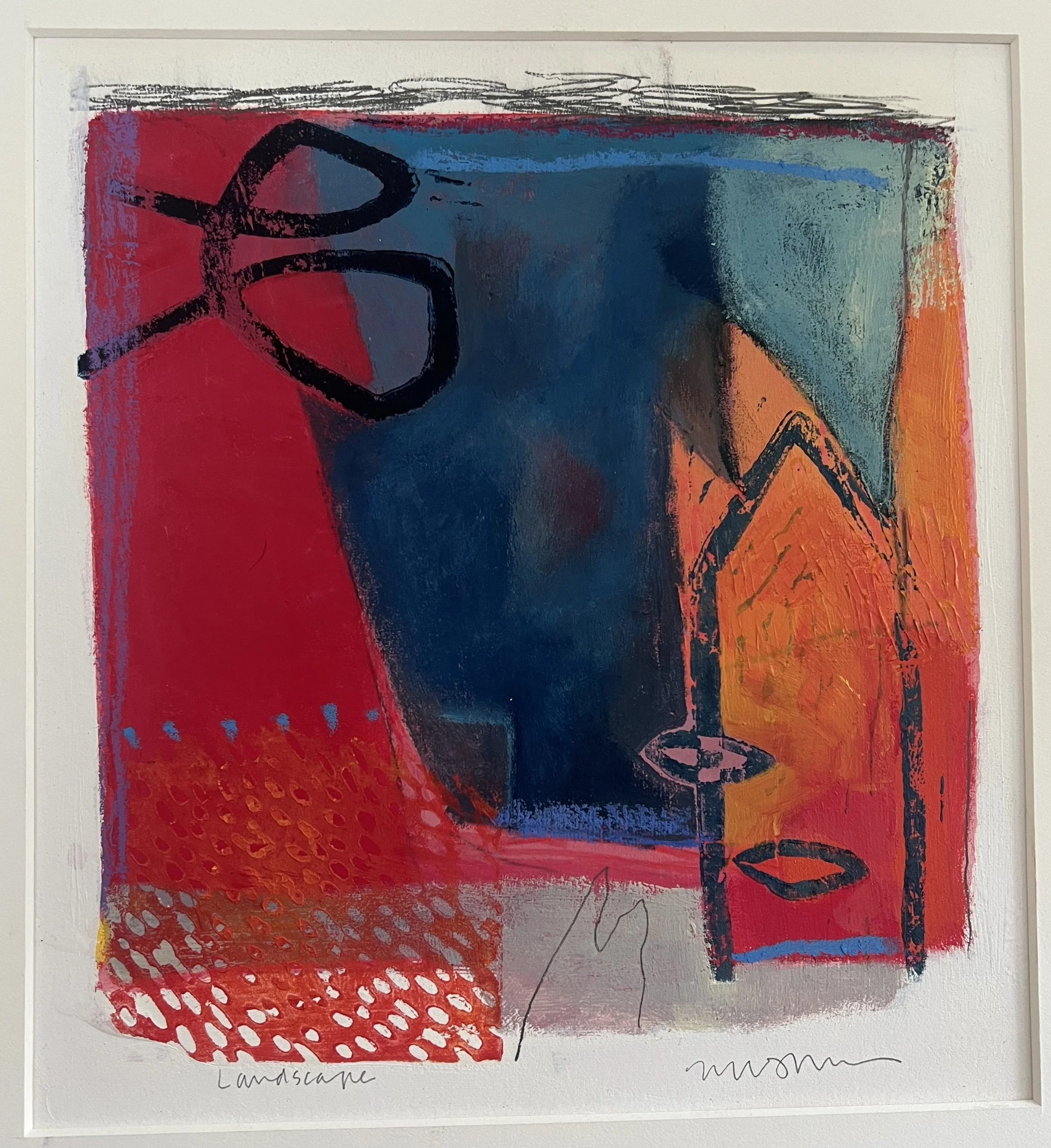 13.5 x 13.5 in, 
Acrylic on paper,
$650.00