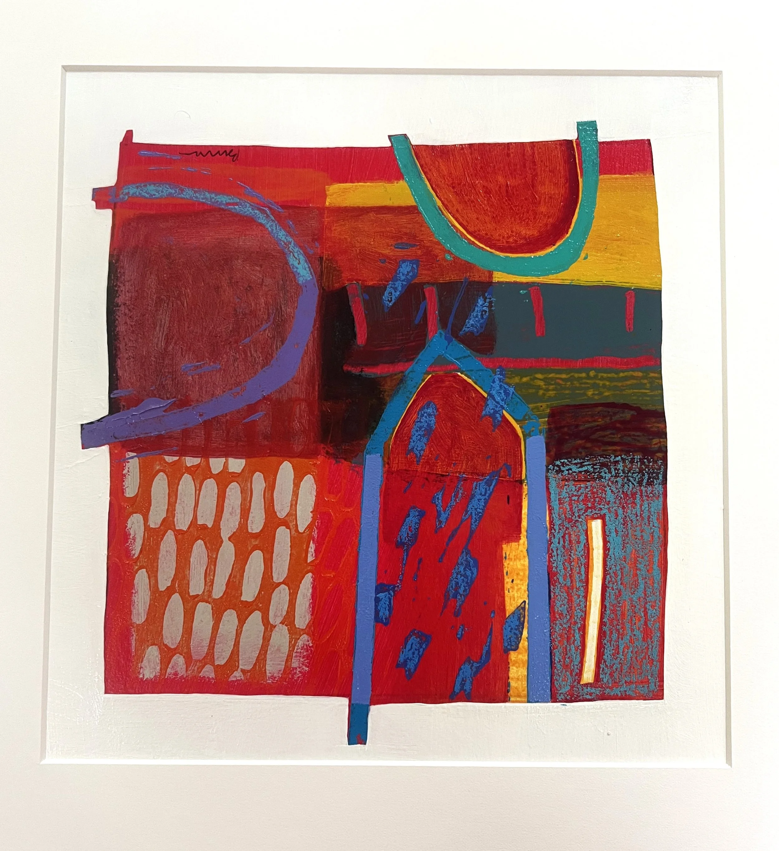 13.5 x 13.5 in, 
Acrylic on paper,
$650.00