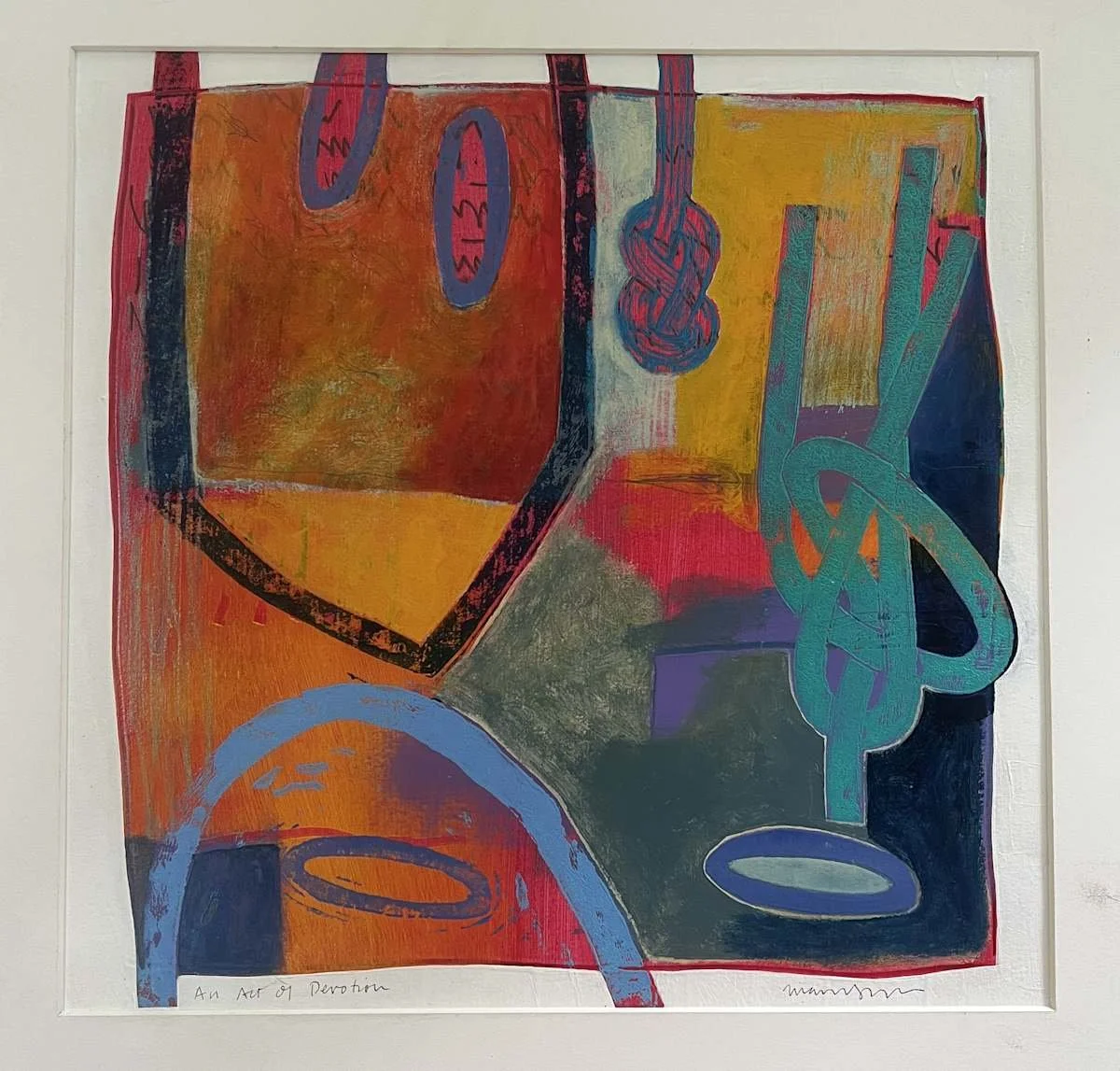 13.5 x 13.5 in, 
Acrylic on paper,
$650.00