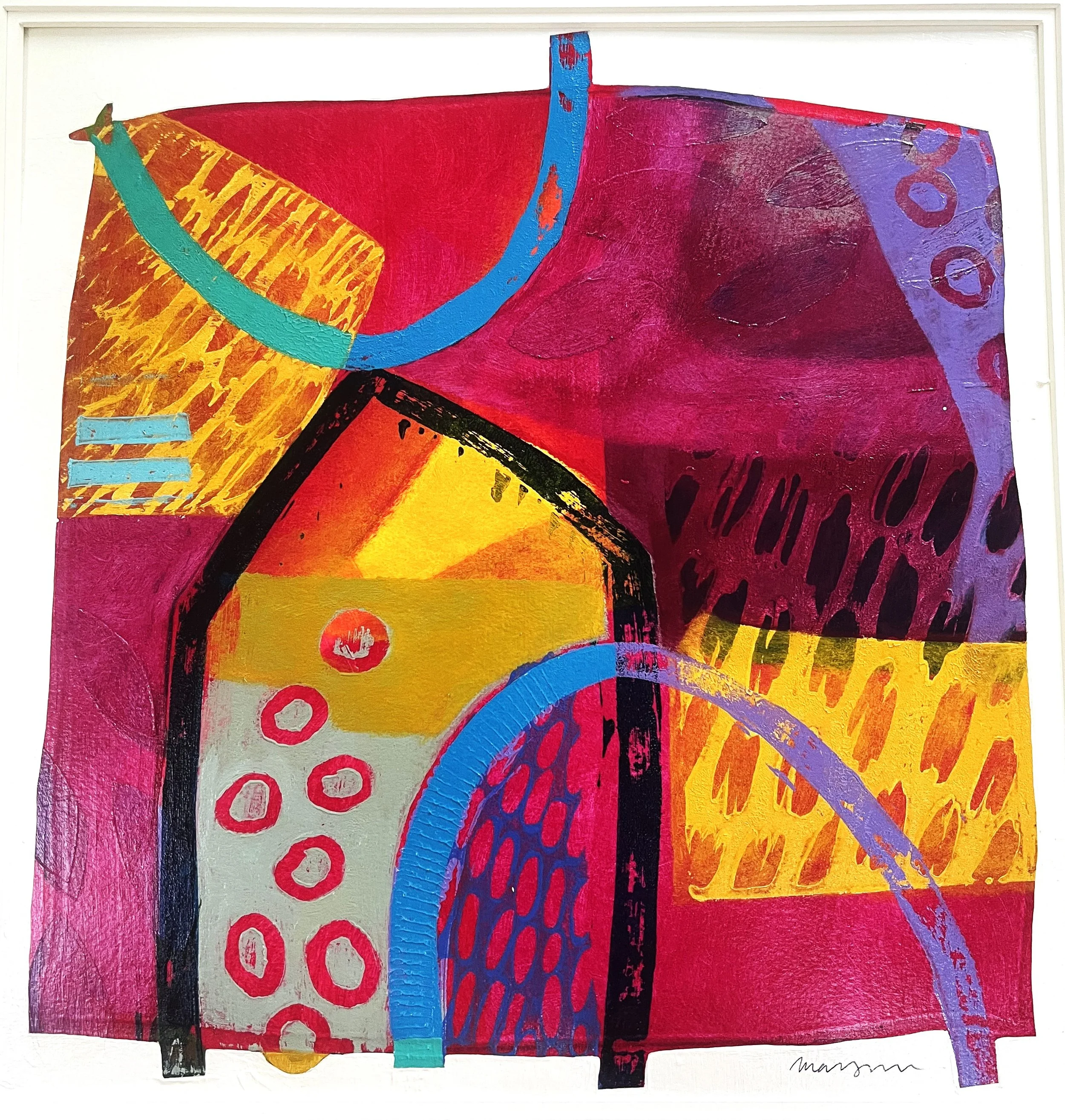 13.5 x 13.5 in, 
Acrylic on paper, 
$650.00