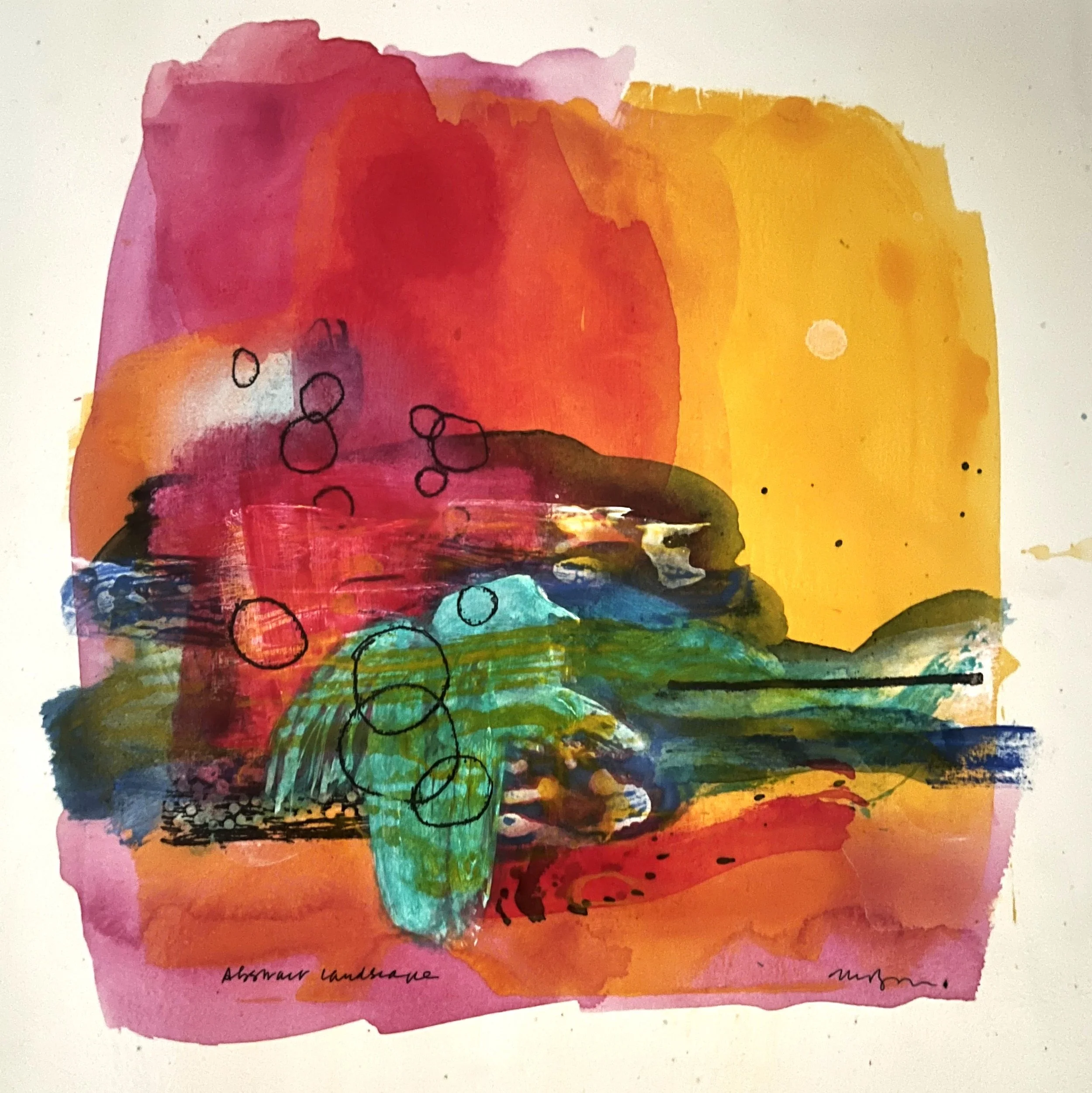 13.5 x 13.5 in, Acrylic on paper, $650.00