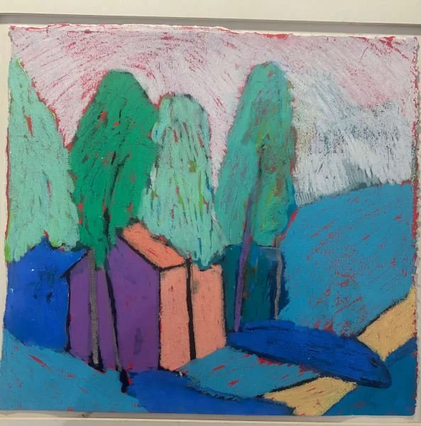 The Pumphouse, Acrylic on Paper with Oil Pastel, 14" x 11" (1994) - SOLD