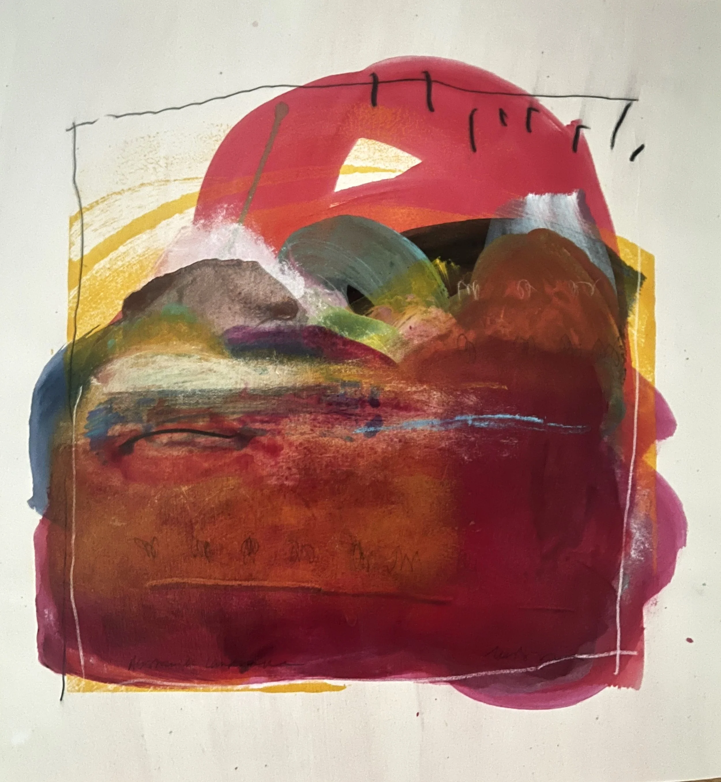 13.5 x 13.5 in, Acrylic on paper, $650.00