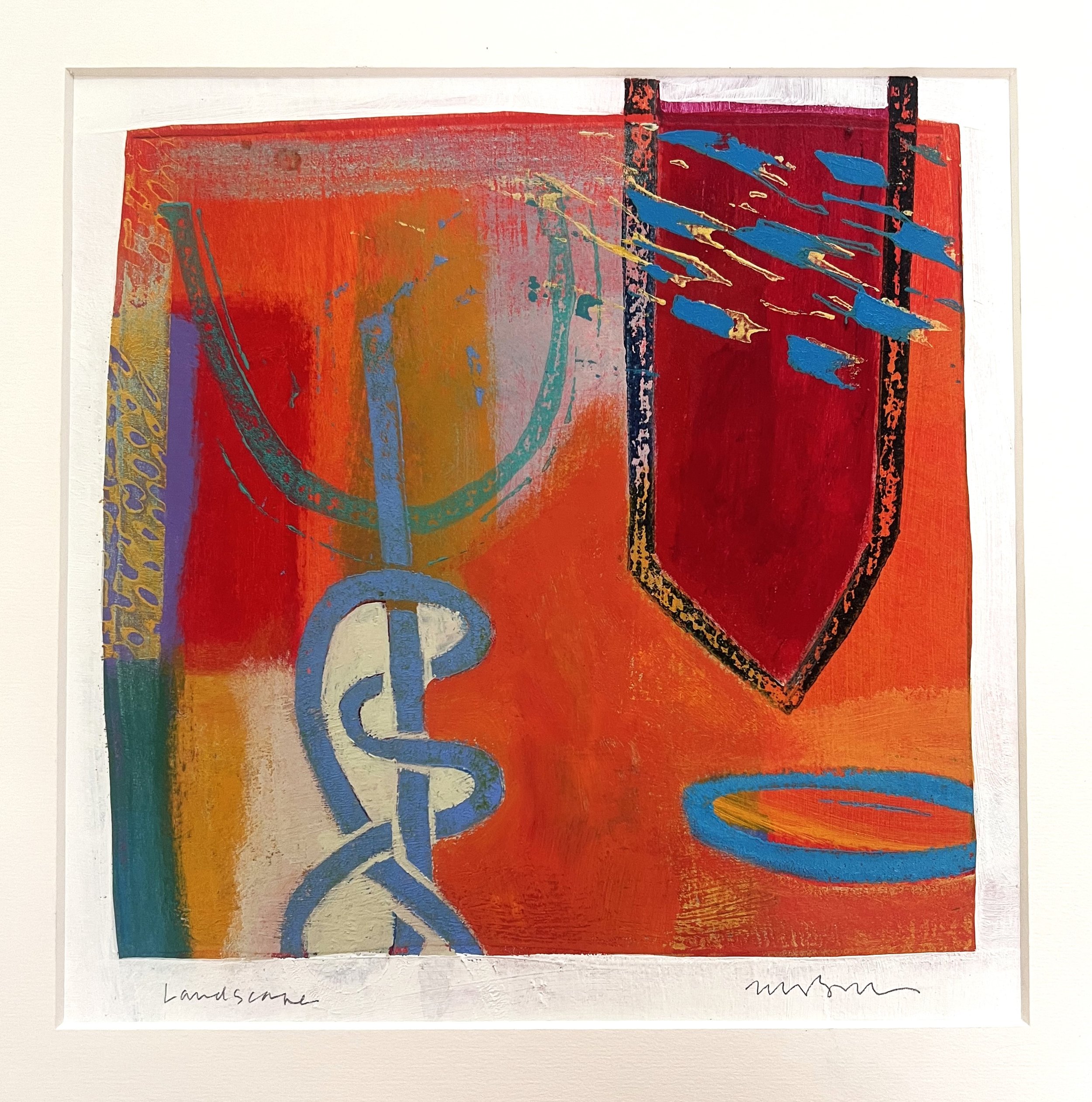 13.5 x 13.5 in, 
Acrylic on paper,
$650.00