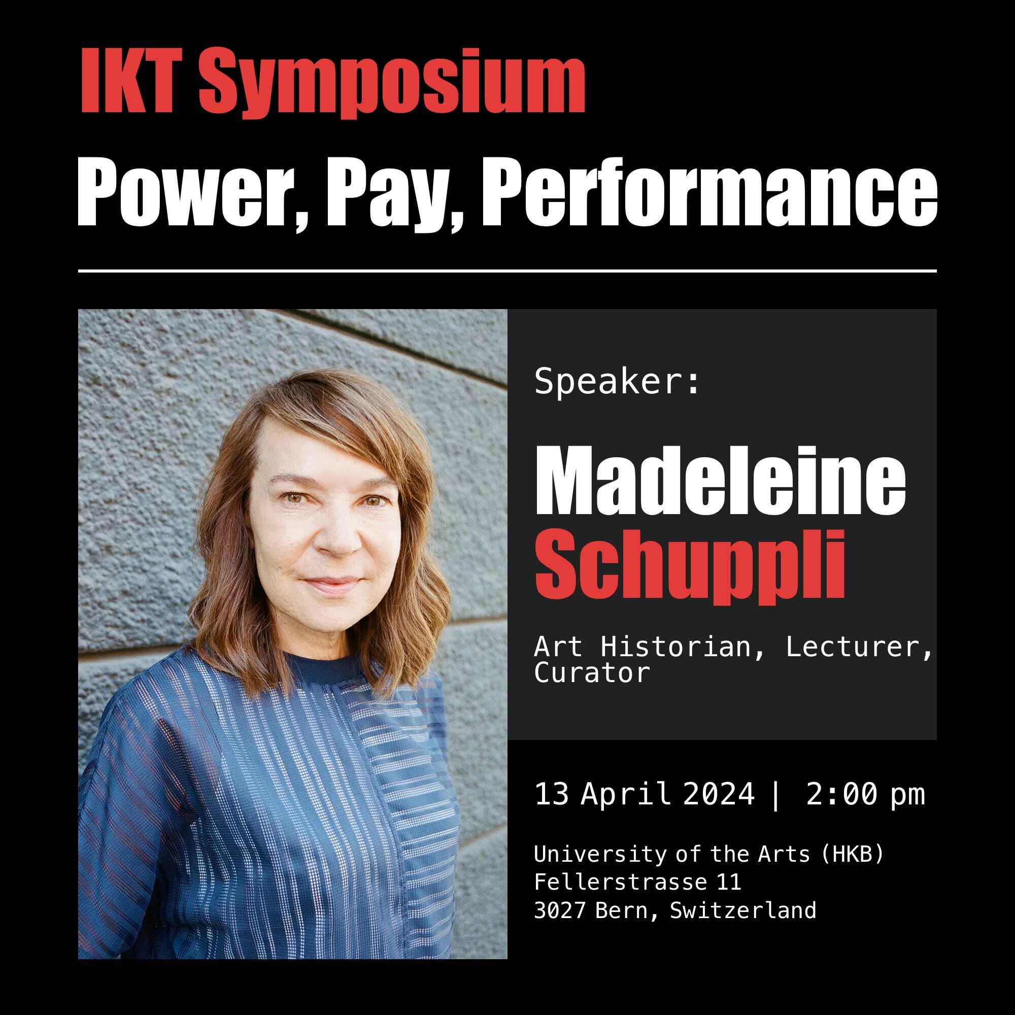 Meet IKT Symposium Speaker: Madeleine Schuppli @madeleineschuppli 

Don't miss Madeleine Schuppli at the IKT Symposium 2024, part of the IKT Congress 2024,  on April 13th at 2:00 pm! Based in Zurich, she's an art historian, curator, and lecturer with