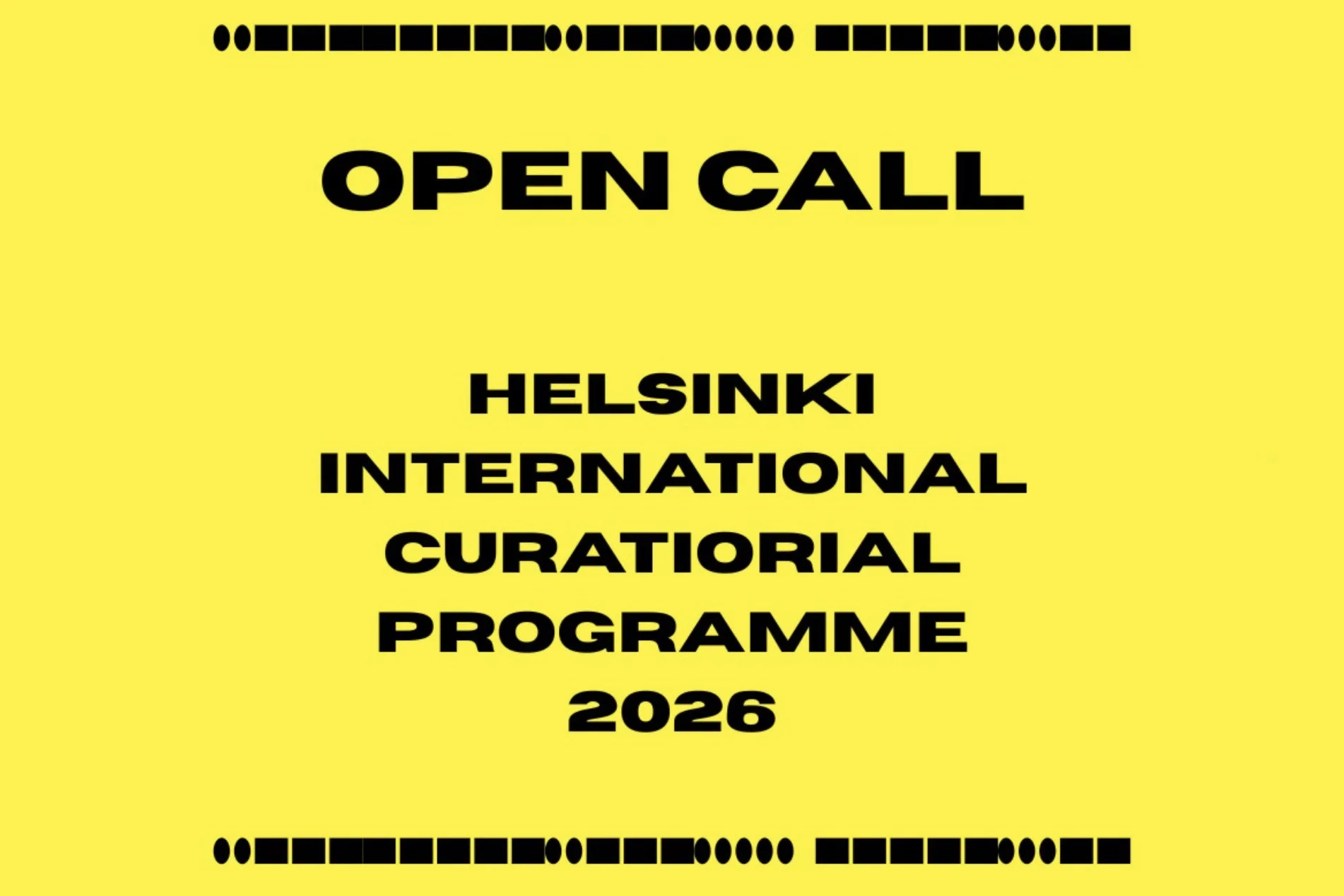 Helsinki International Curatorial Programme 2026