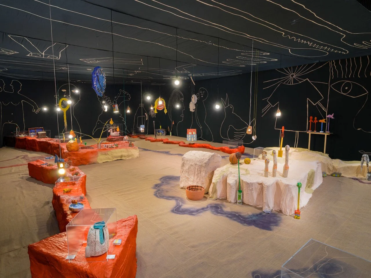 View of Celina Eceiza’s exhibition A material Earth, Volume 1: The life of corners, 2026. Site-responsive installation at the Art Gallery of Burlington. Dimensions variable. Photo: Darren Rigo