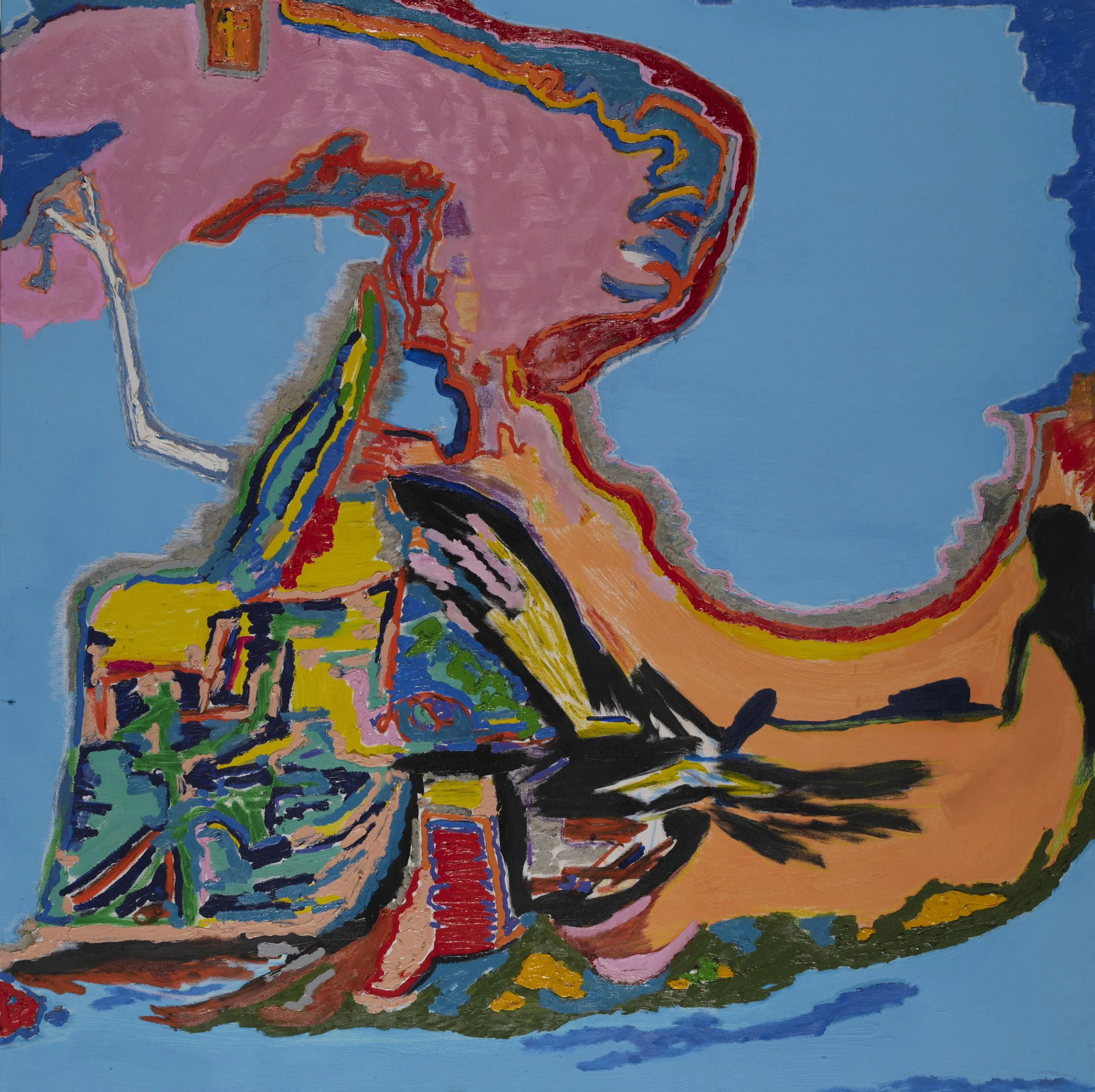 GABRIEL SELASSIE TSAGLI Surrender to wondering, 2026 Oil on canvas 150 x 150 cmCourtesy of the Artist and Gallery 1957, © Nii Odzenma