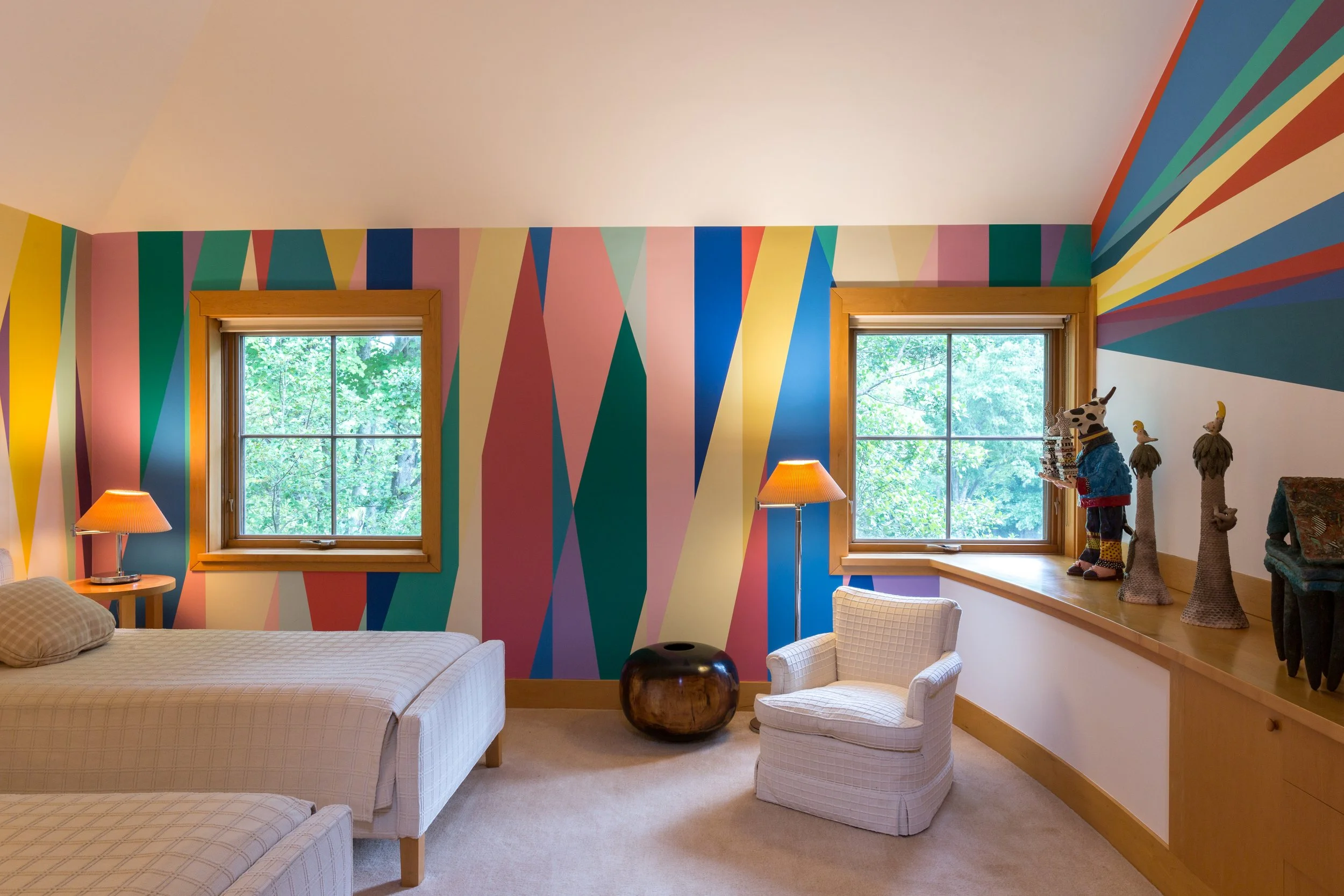 Painted bedroom installation by Odili Donald Odita 
Image Credit: Sarah Lyon