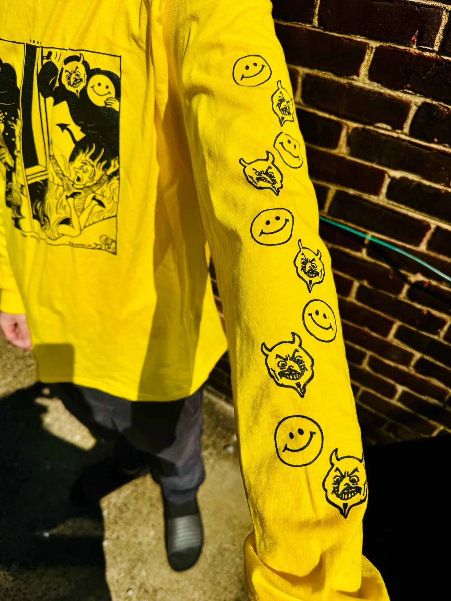 Acid House Trip to Hell Longsleeve Tshirt — Black Gum Print Shop