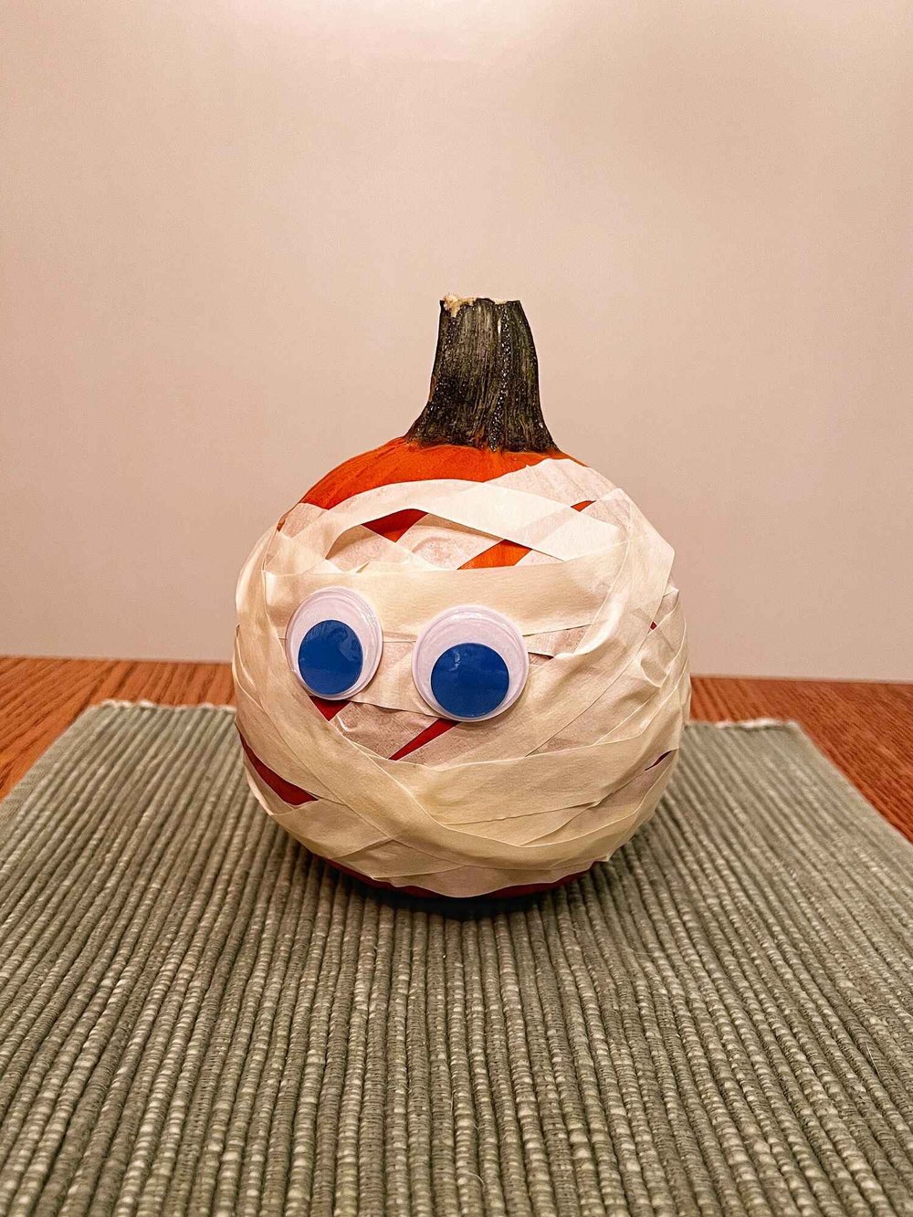 No Carve Pumpkin Decorating Ideas for Your Toddler - Masking Tape Mummy