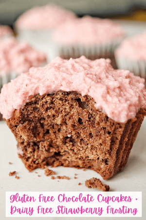 Gluten Free Chocolate Cupcakes & Dairy Free Strawberry Frosting — In ...