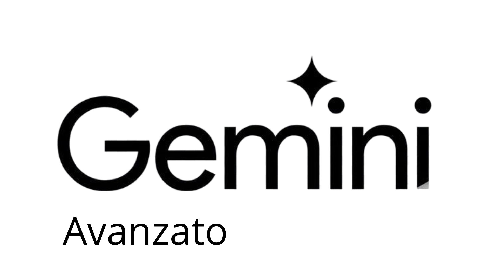 Logo con il testo 'Gemini' e un'icona di una stella scintillante sopra la lettera 'i', con la parola 'Avanzato' sotto.