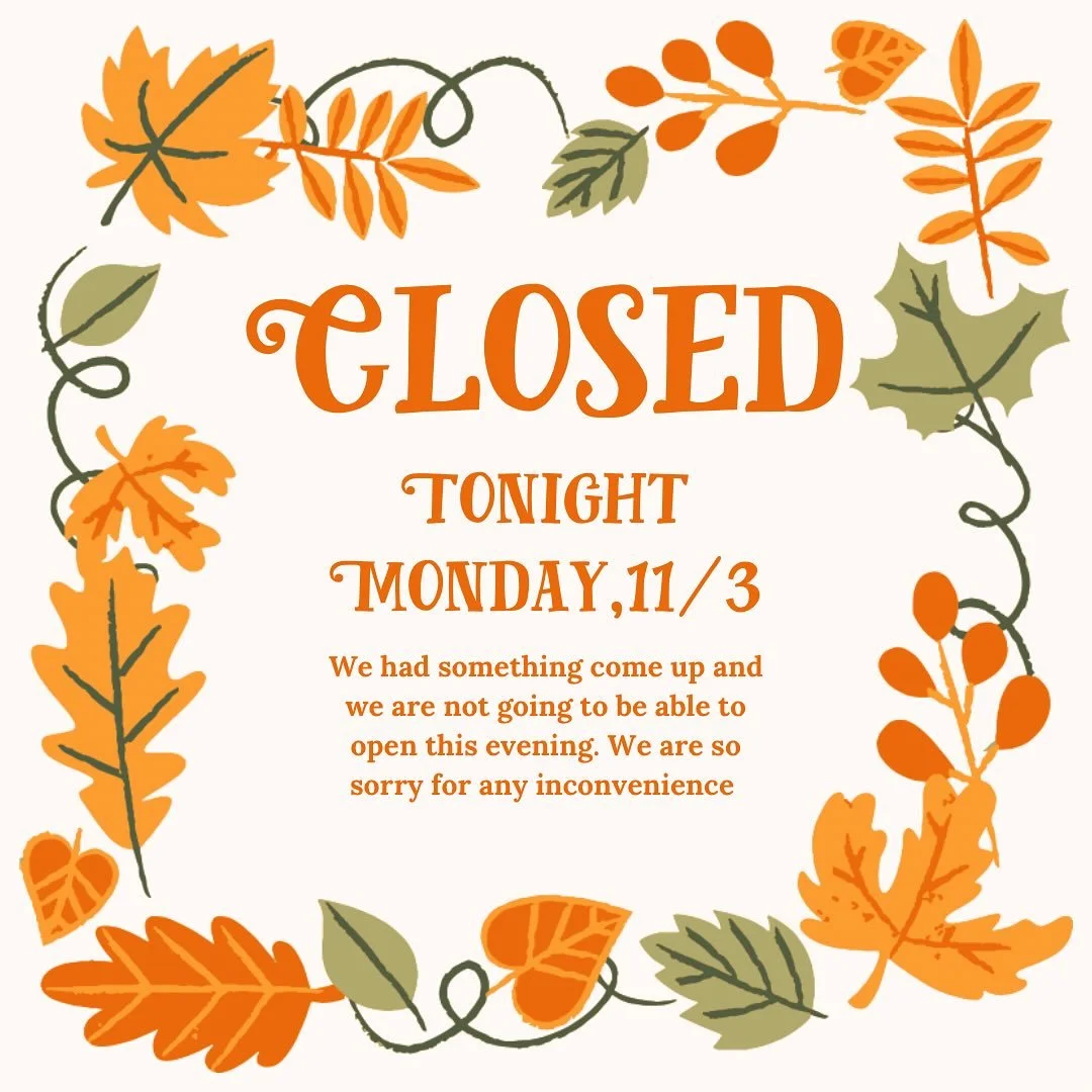 We are not going to be able to be open tonight, Monday 11/3. So sorry for any inconvenience! We will see you all Thursday at 4PM. #theopossumstale #probablythebestpubinjonesborough #possumblythebestpubinjonesborough