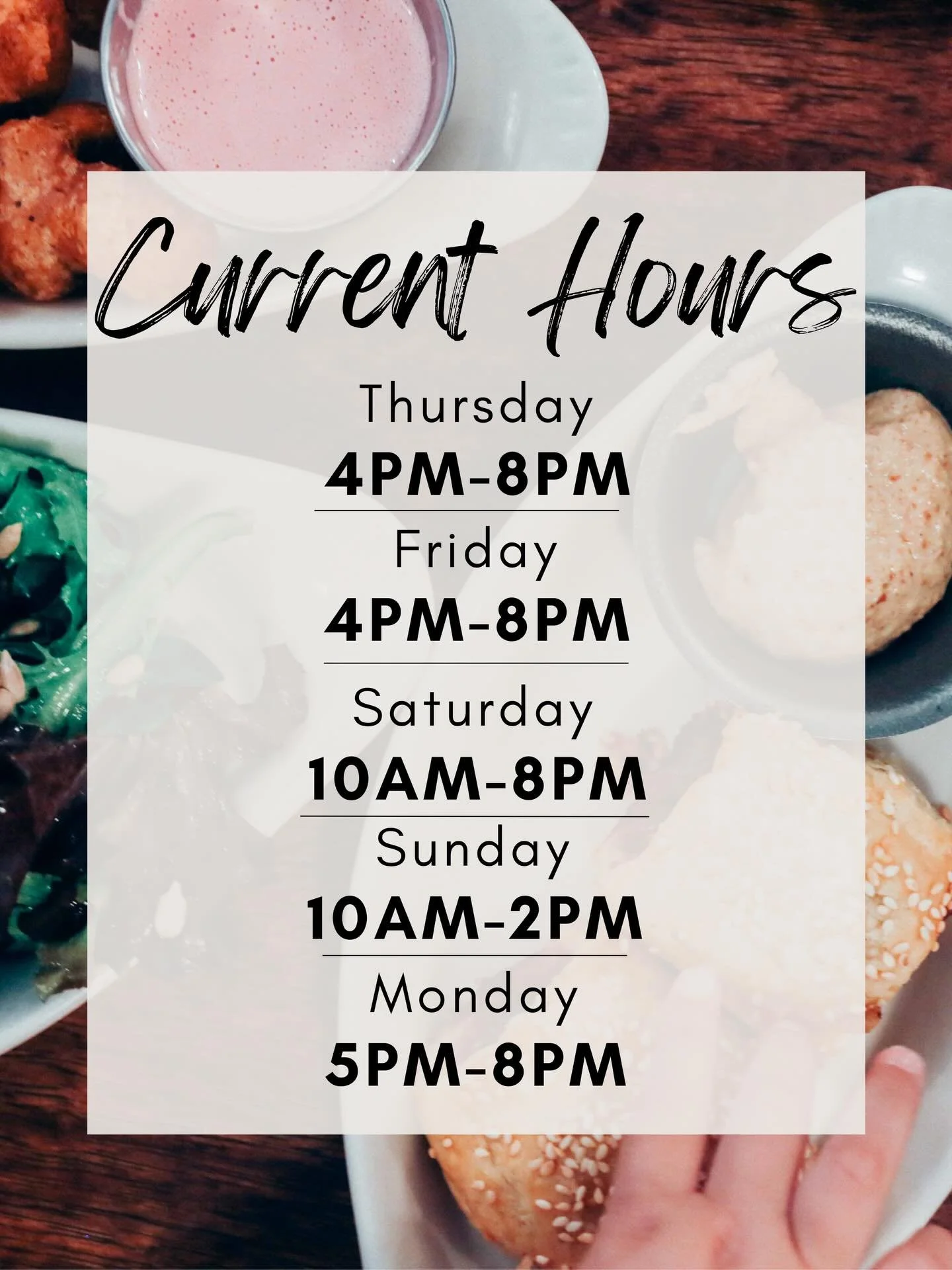 Happy New Year!! 🎊 We are excited to be back this weekend after a busy holiday season and wanted to remind everyone of our Winter Hours: Mondays 5PM-8PM; Thursdays and Fridays 4PM-8PM; Saturdays 10AM-8PM; Sundays 10AM-2PM and Closed on Tuesdays and 