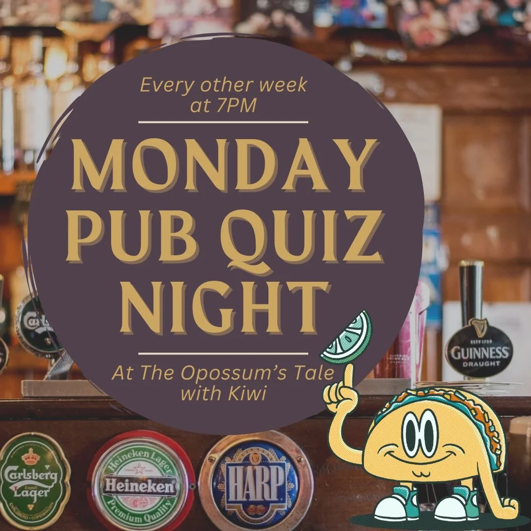 Pub quiz tonight with @triviawithkiwi and we will have chicken and shrimp tacos as our special with brownies for dessert! See y&rsquo;all tonight. #theopossusmtale #probablythebestpubinjonesborough #possumblythebestpubinjonesborough