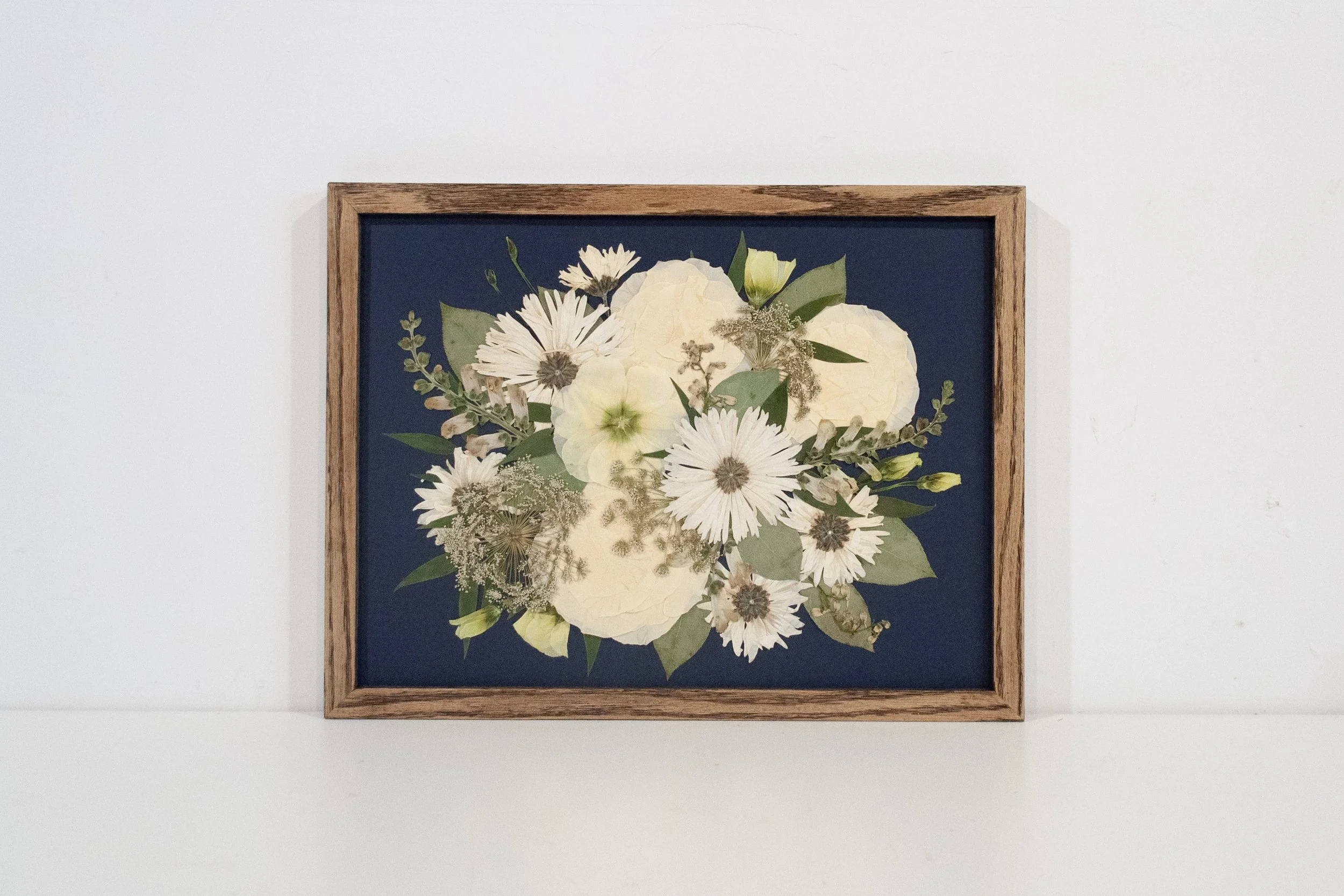 12" x 16" Standard Frame, Walnut, Navy Backing