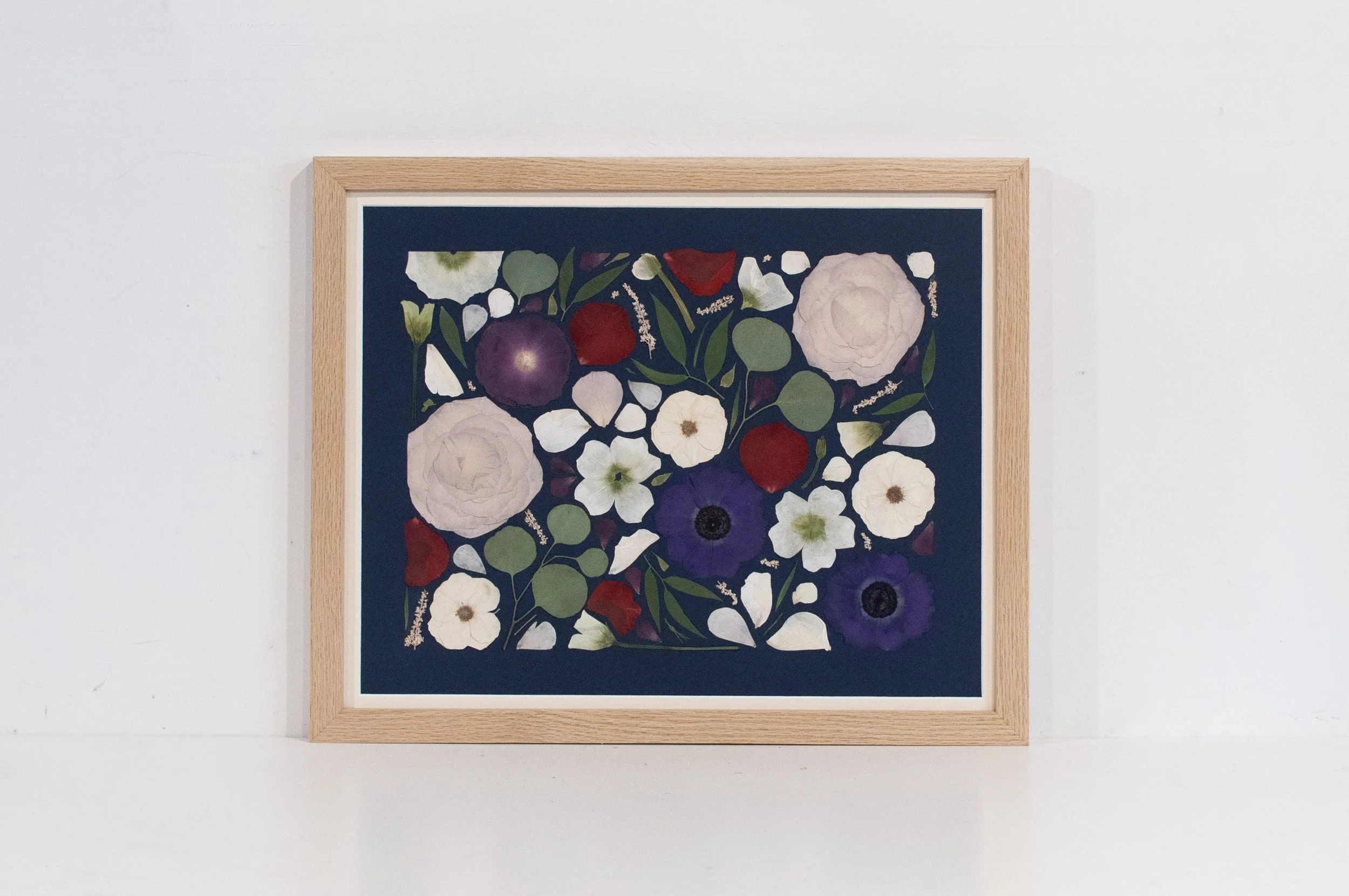 16" x 20" Standard Frame, Natural, Navy Backing, Bone Matting, Mosaic, Colour Corrected