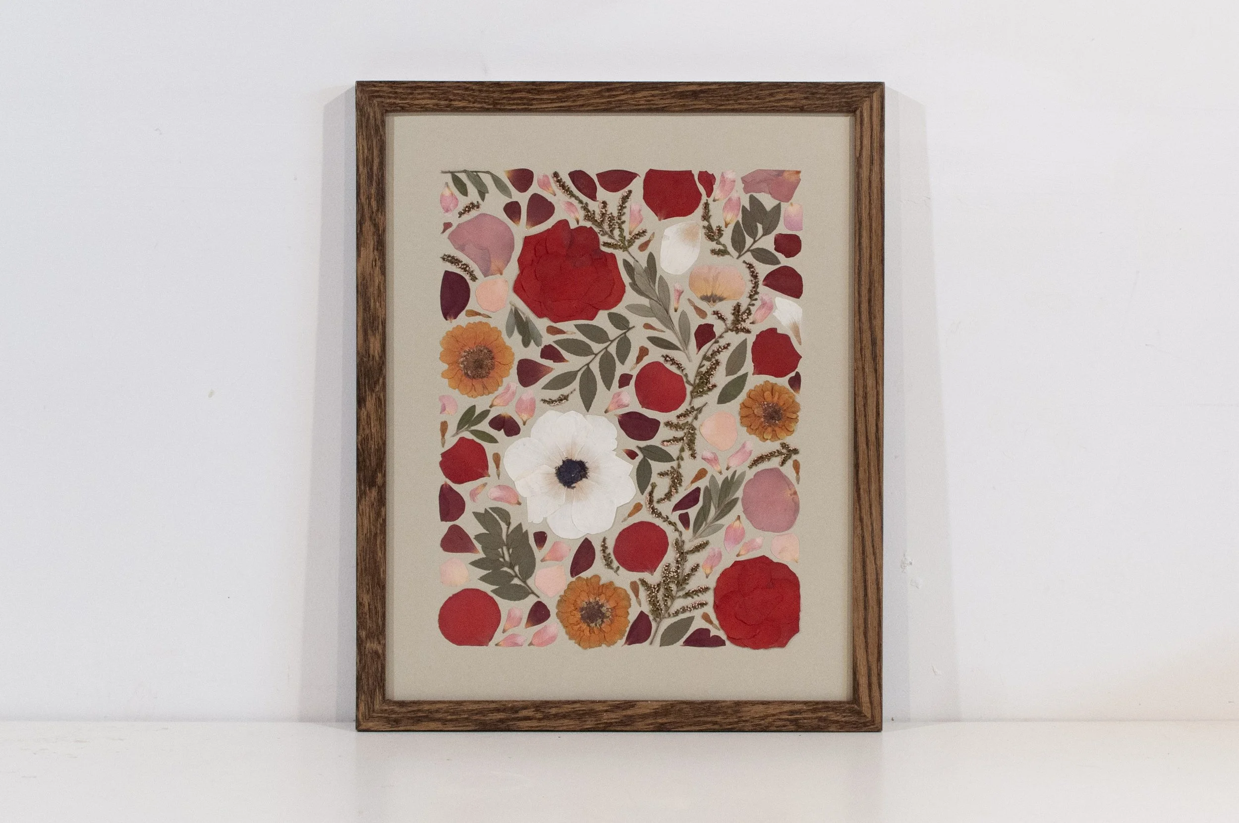 16" x 20" Standard Frame, Walnut, Seafoam Backing, Mosaic, Colour Corrected