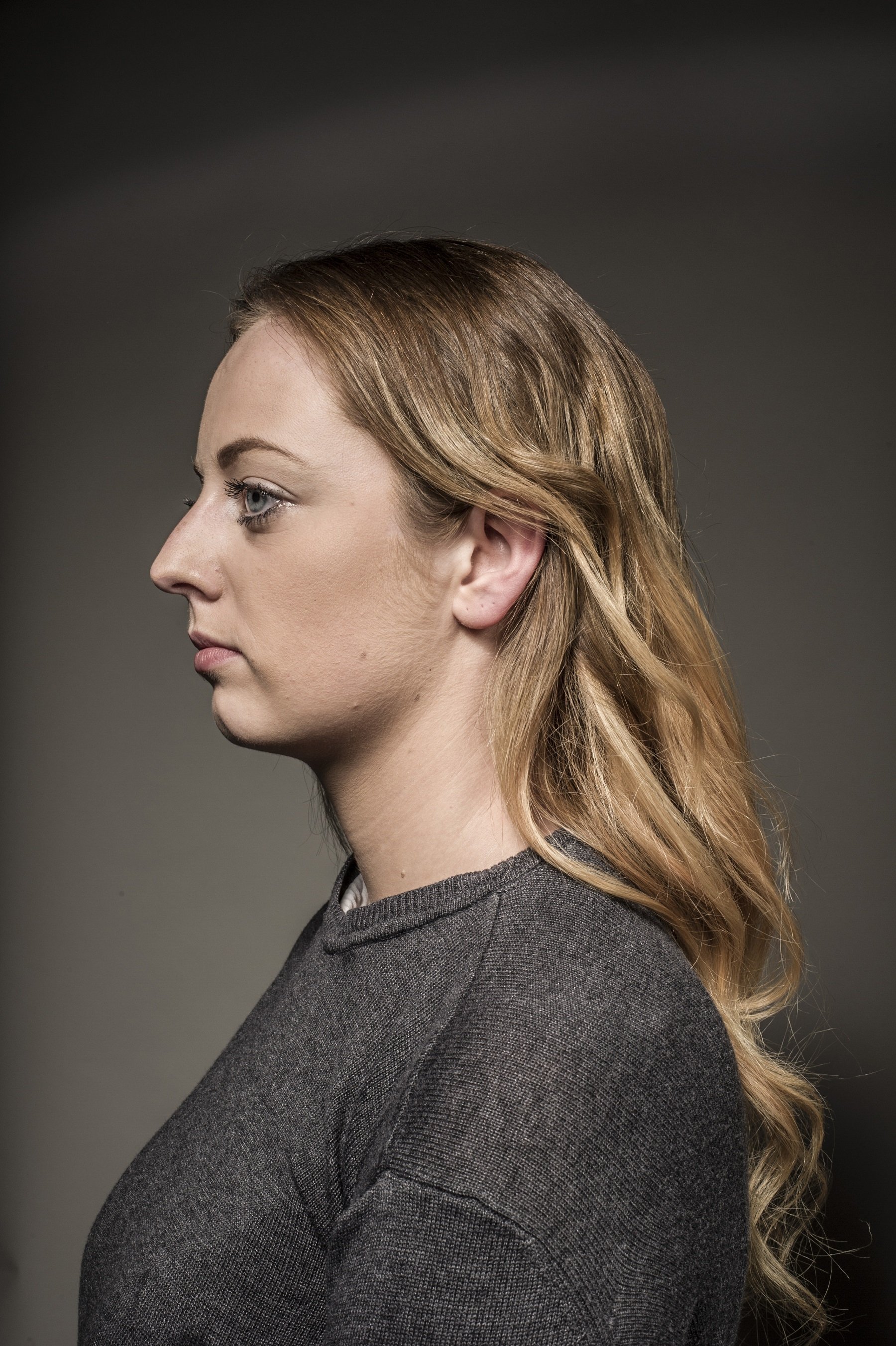 Profile of blonde woman
