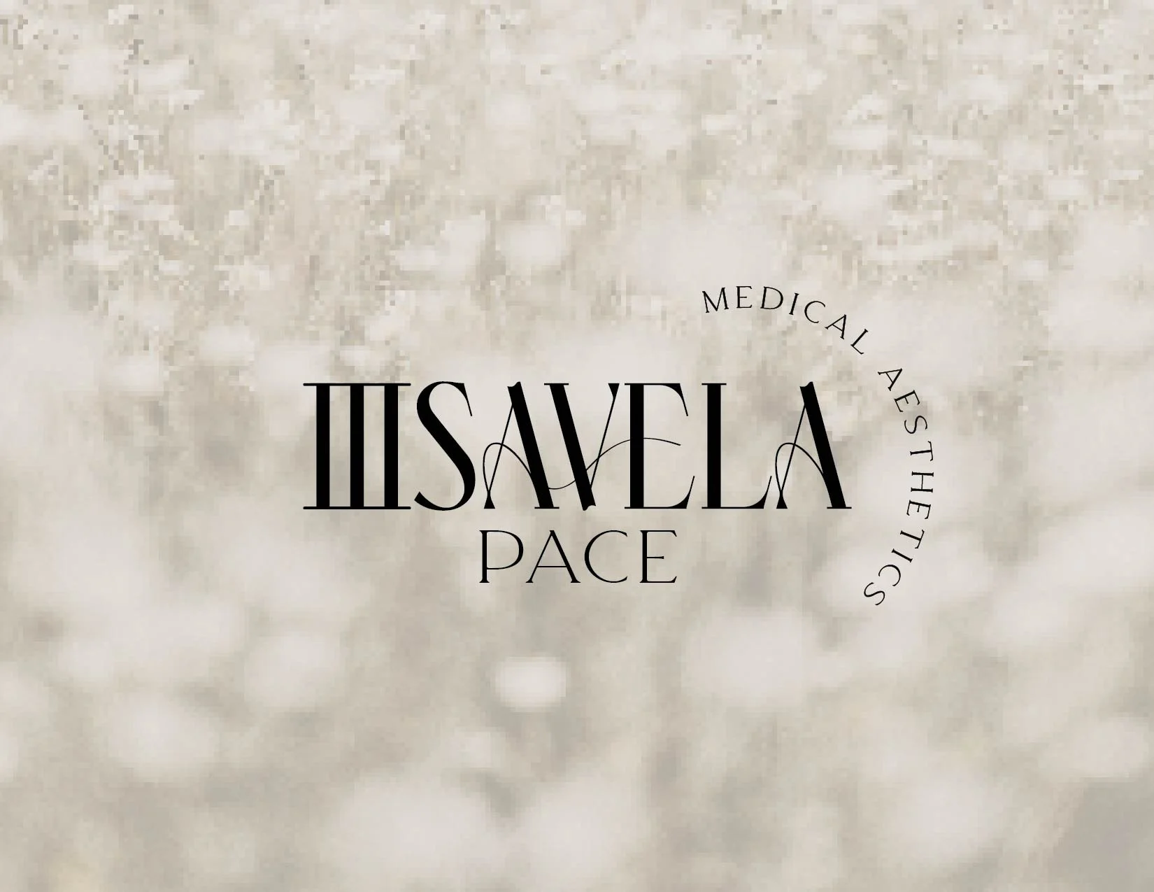 Logo for the musical "HISABELA" by Pace, with a circular text "Medical Aesthetics" around the title.