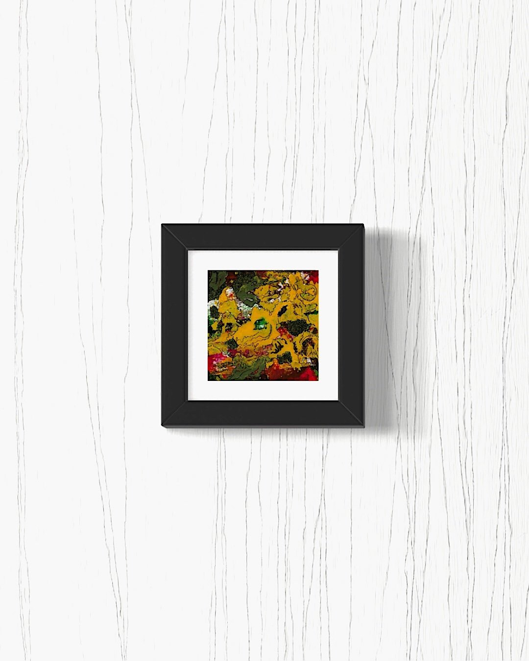 Framed 3" x 3" mini painting