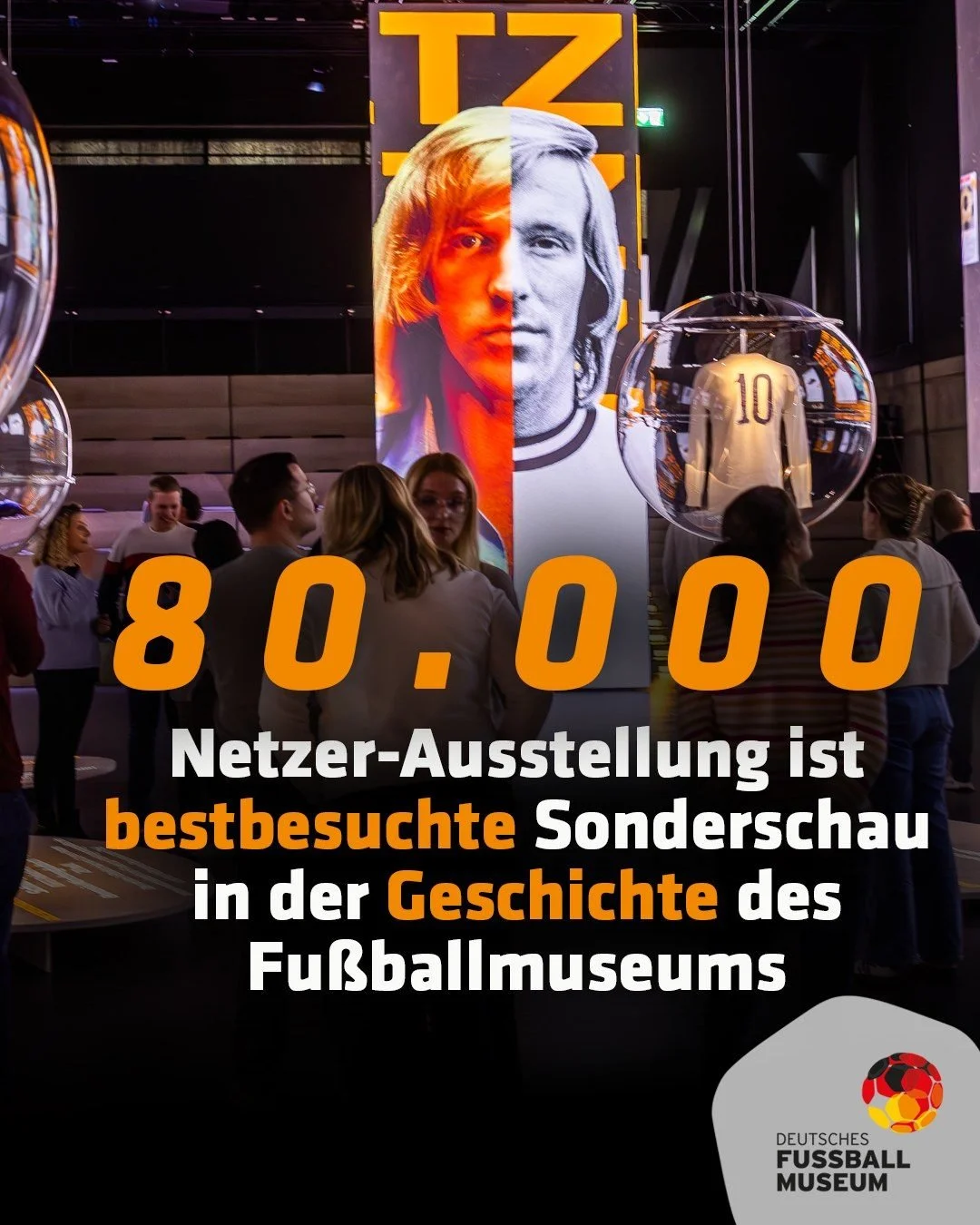 ⚽✨ Rekordalarm im @fussballmuseum!

Die in Kooperation mit Borussia M&ouml;nchengladbach entstandene Sonderschau
&bdquo;NETZER &ndash; DIE SIEBZIGERJAHRE&ldquo;
ist die bestbesuchte Sonderausstellung in der zehnj&auml;hrigen Geschichte des Museums! ?