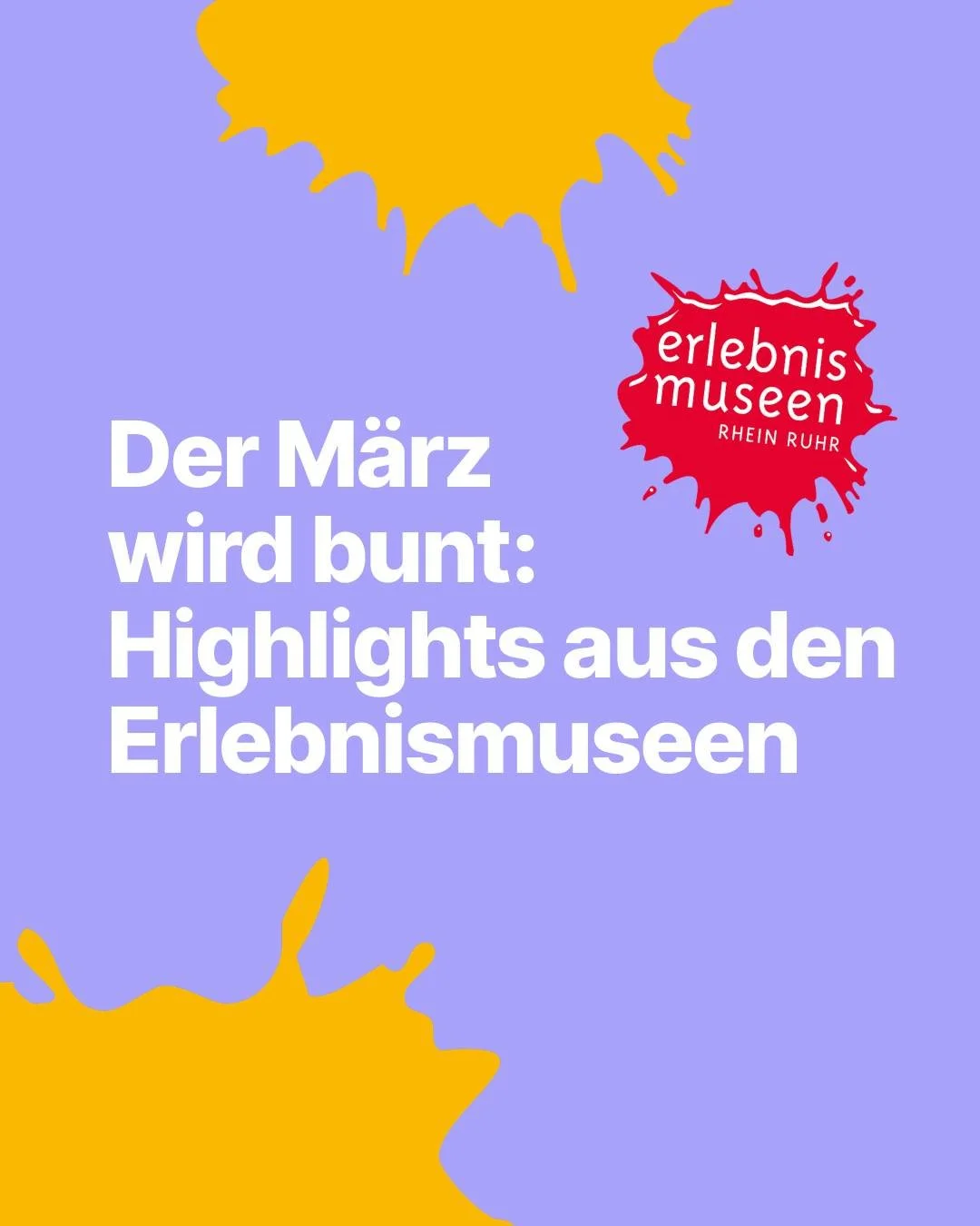 🎨🌷❄️ Der M&auml;rz wird bunt &ndash; mit den Erlebnismuseen Rhein Ruhr!

Freut euch auf spannende Highlights f&uuml;r Gro&szlig; &amp; Klein in unseren Museen:

🔎🌼 PH&Auml;NOMENTA L&uuml;denscheid
Fr&uuml;hlingsrallye &ndash; Der Fr&uuml;hling is