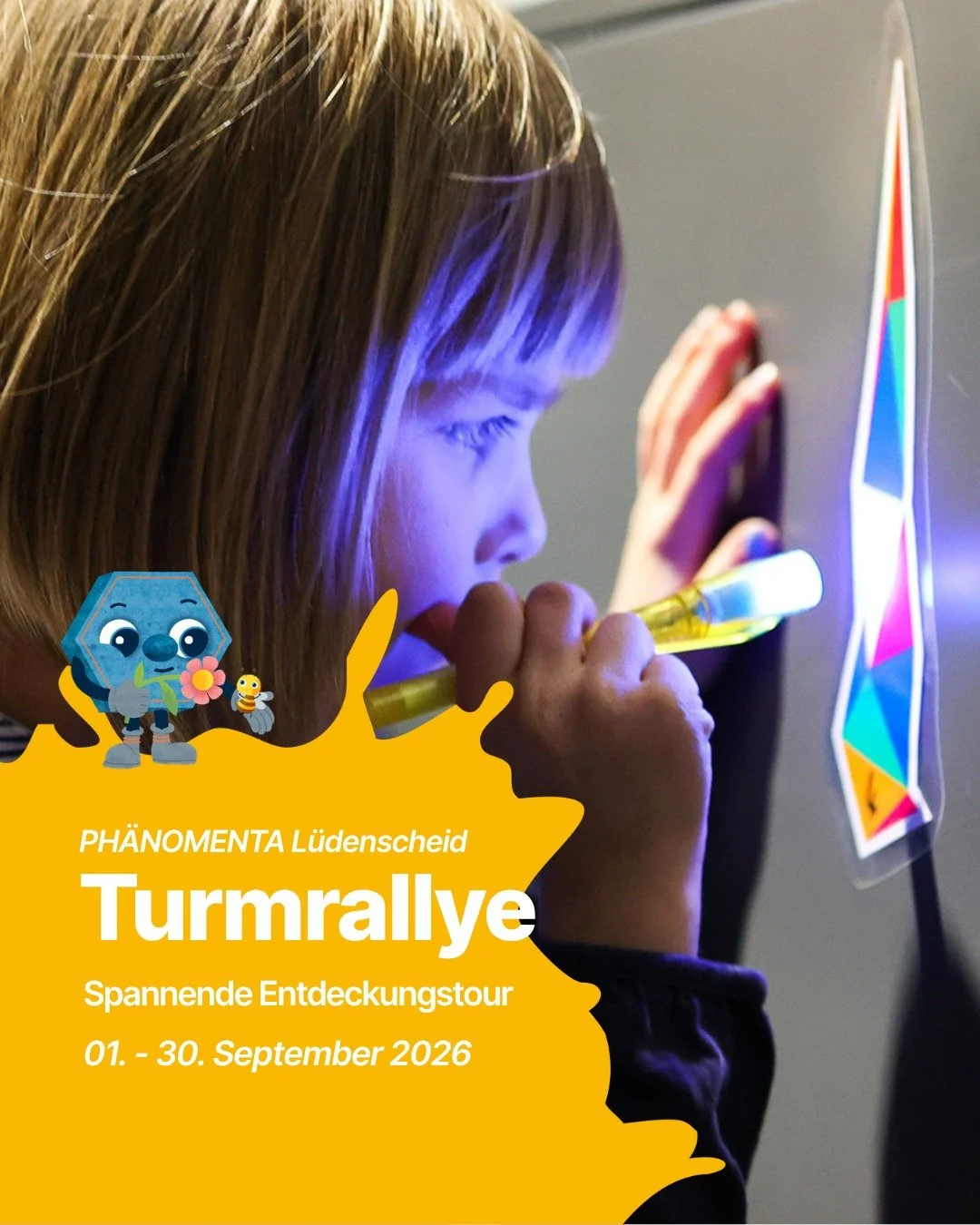 Wo haben sich die T&uuml;rme versteckt? 🏰

Bei der Turm-Rallye geht ihr auf spannende Entdeckungstour durch die PH&Auml;NOMENTA und folgt den Spuren der geheimnisvollen bunten T&uuml;rme.

🗓️Aktionszeitraum: 01.09. bis 30.09.2026
🔍Forscherbeutel: 